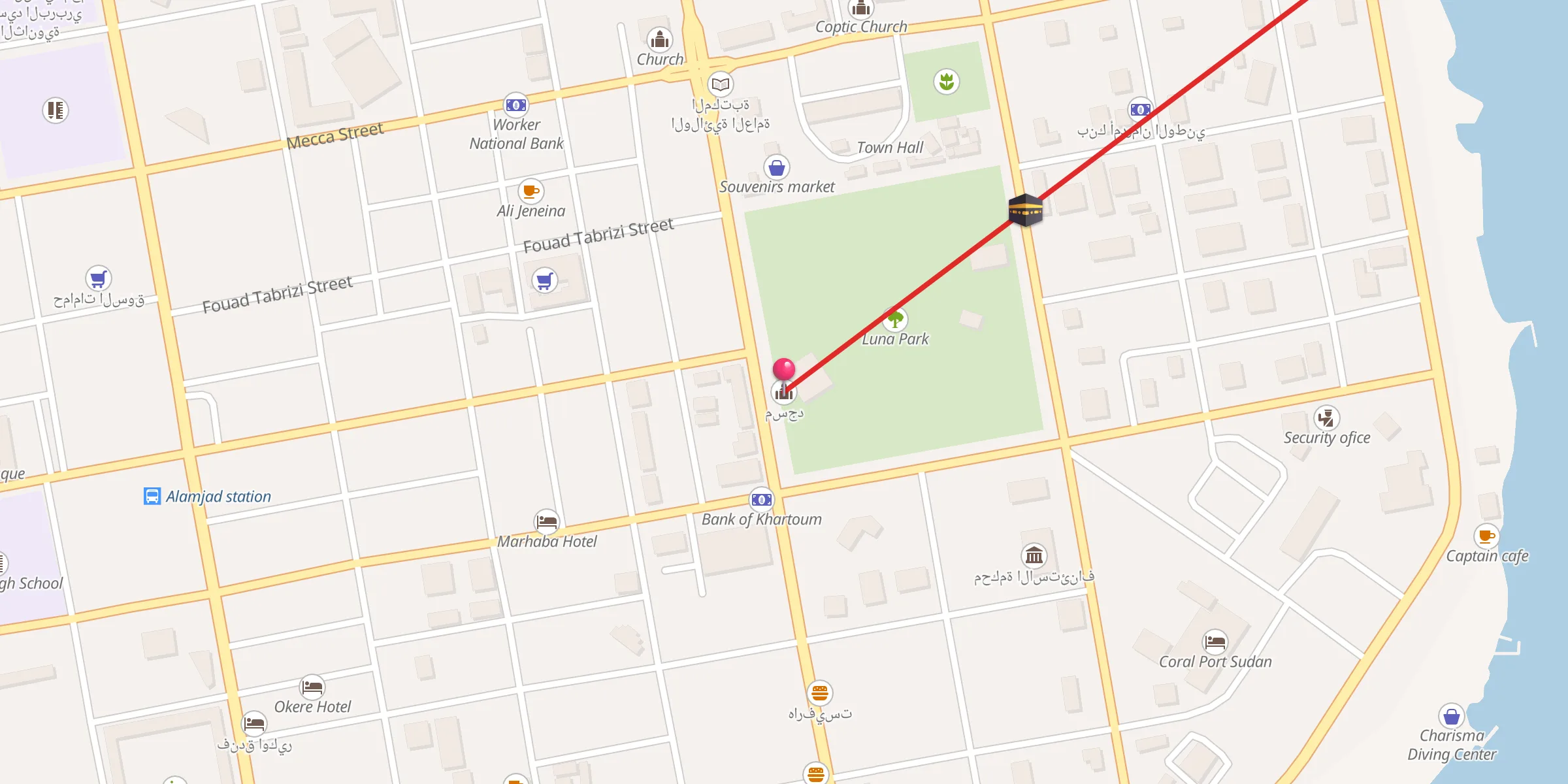 Carte de localisation : مسجد