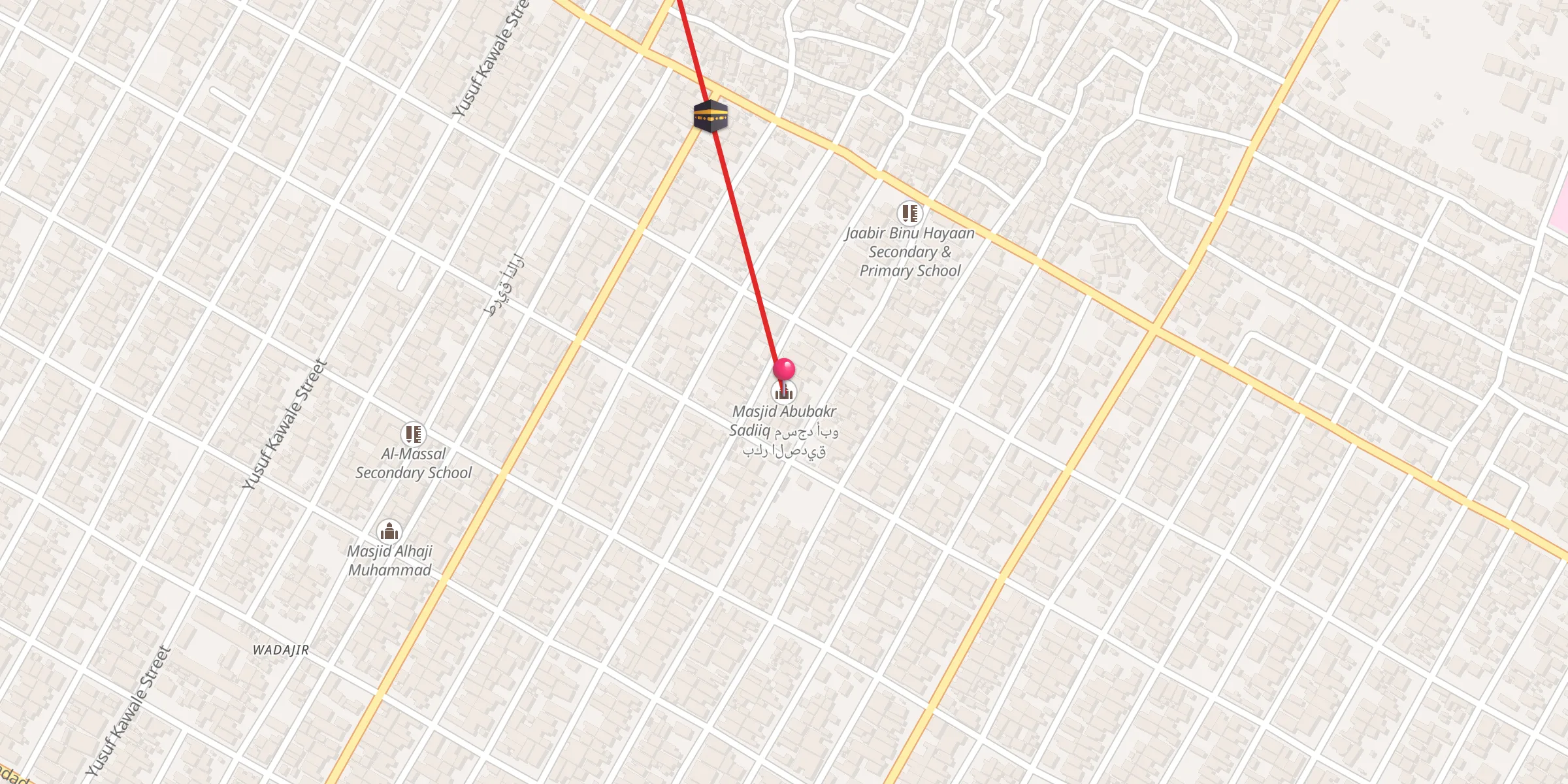 Carte de localisation : Masjid Abubakr Sadiiq مسجد أبو بكر الصديق