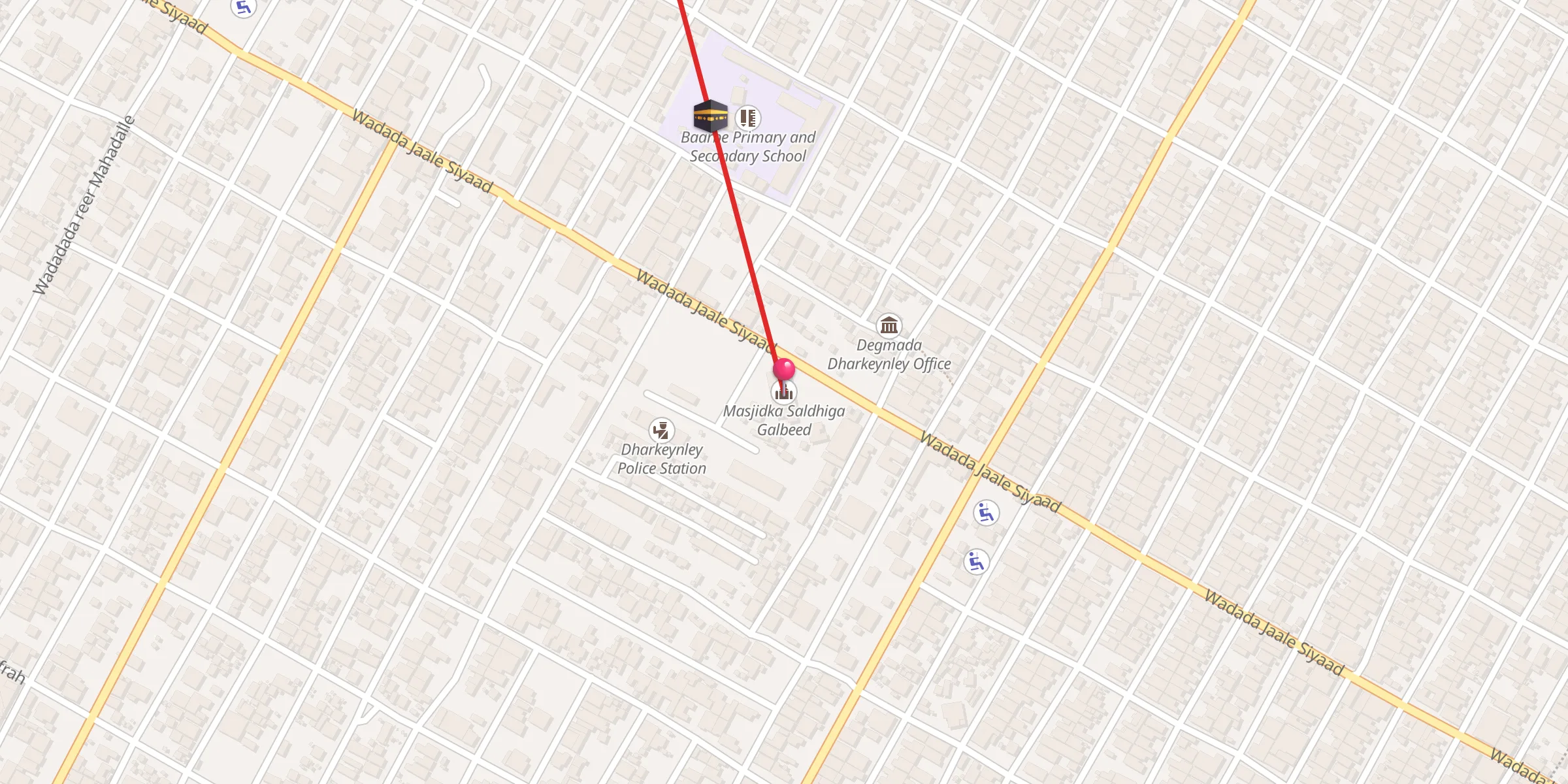 Carte de localisation : Masjidka Saldhiga Galbeed
