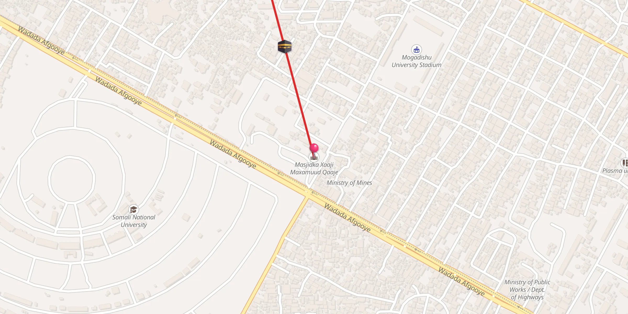 Carte de localisation : Masjidka Xaaji Maxamuud Qaaje