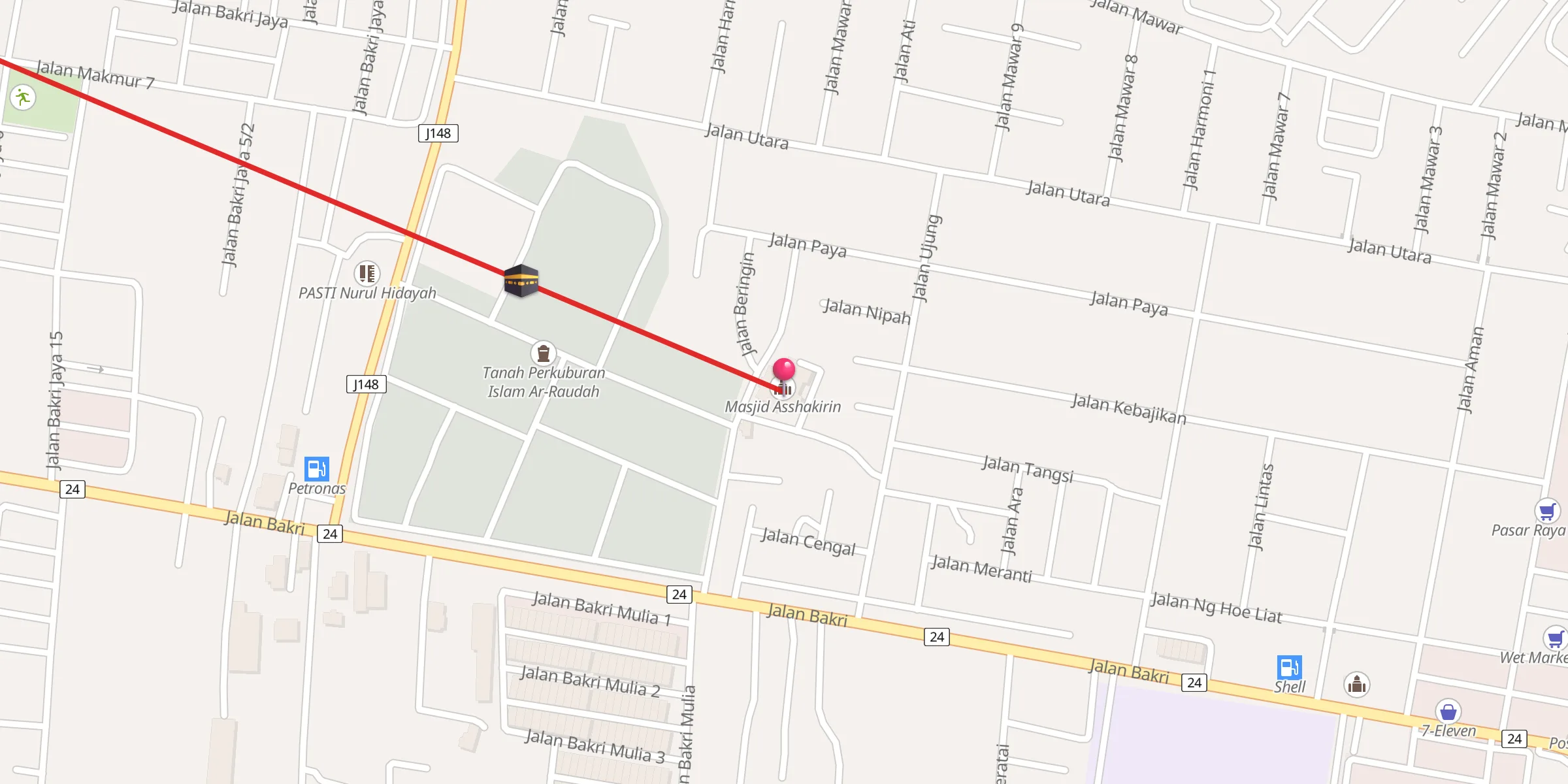Carte de localisation : Masjid Asshakirin