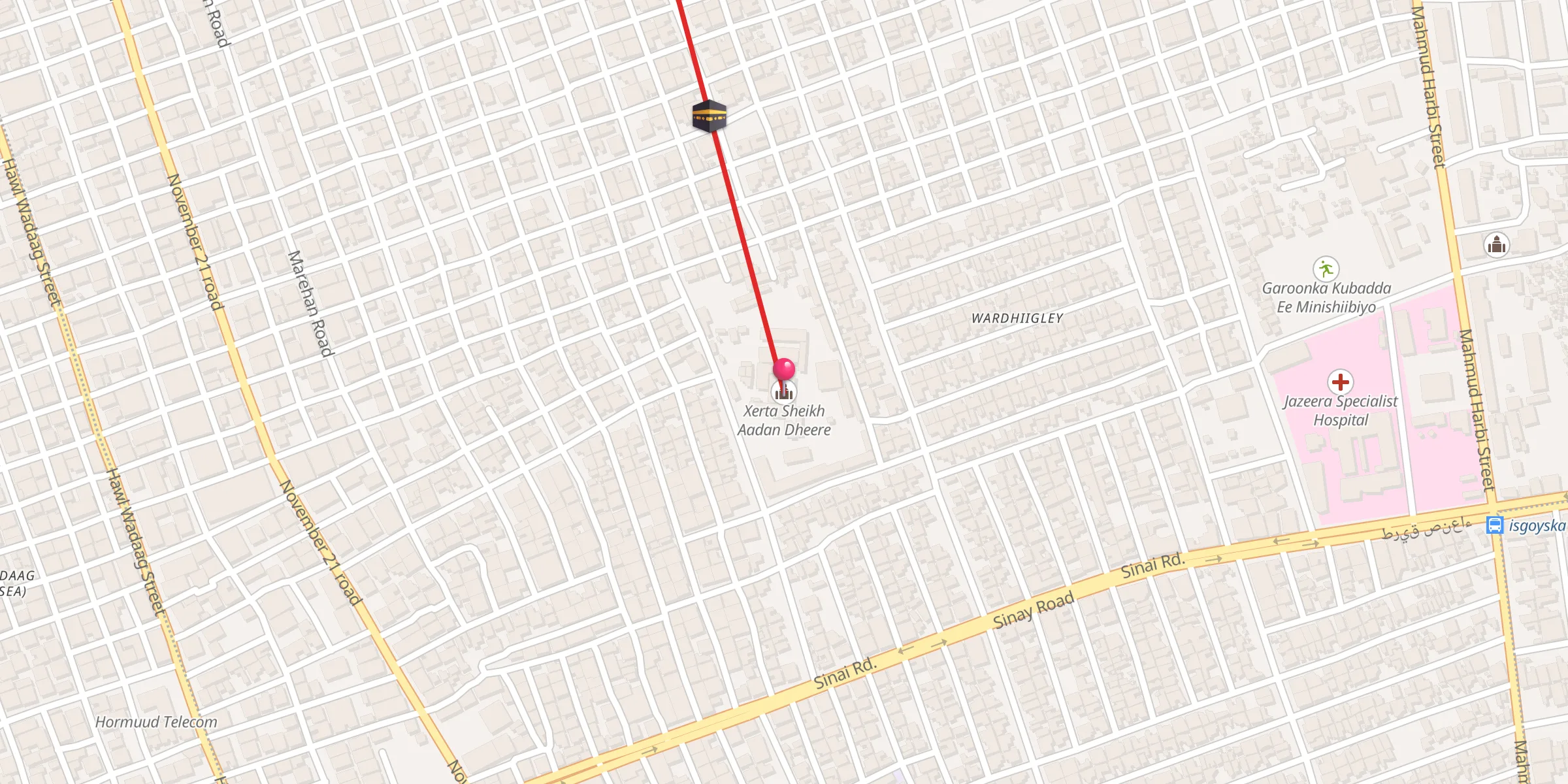 Carte de localisation : Xerta Sheikh Aadan Dheere