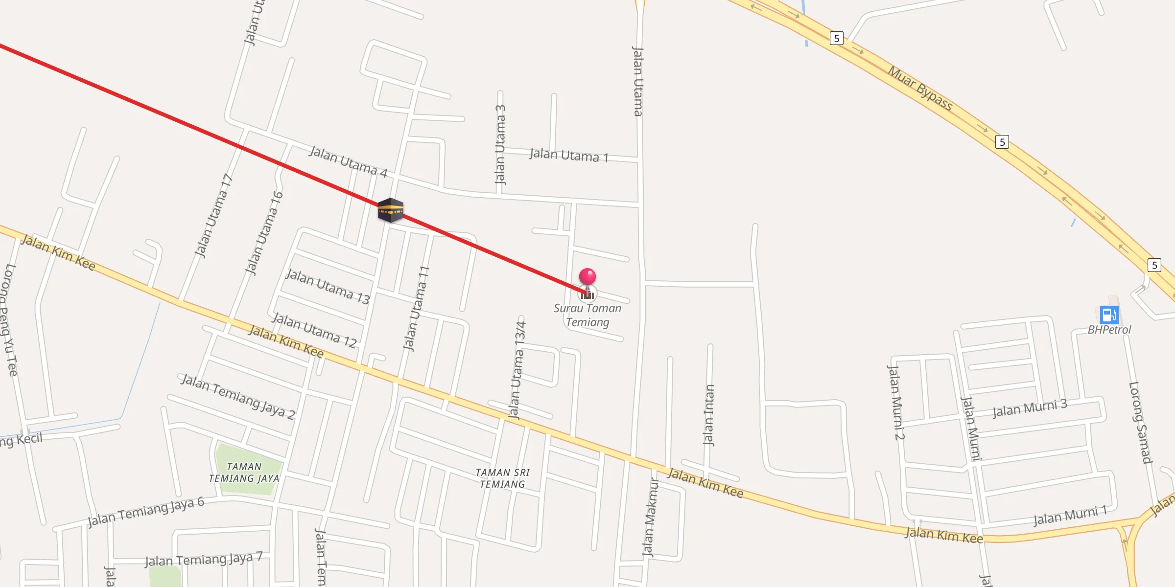 Carte de localisation : Surau Taman Temiang