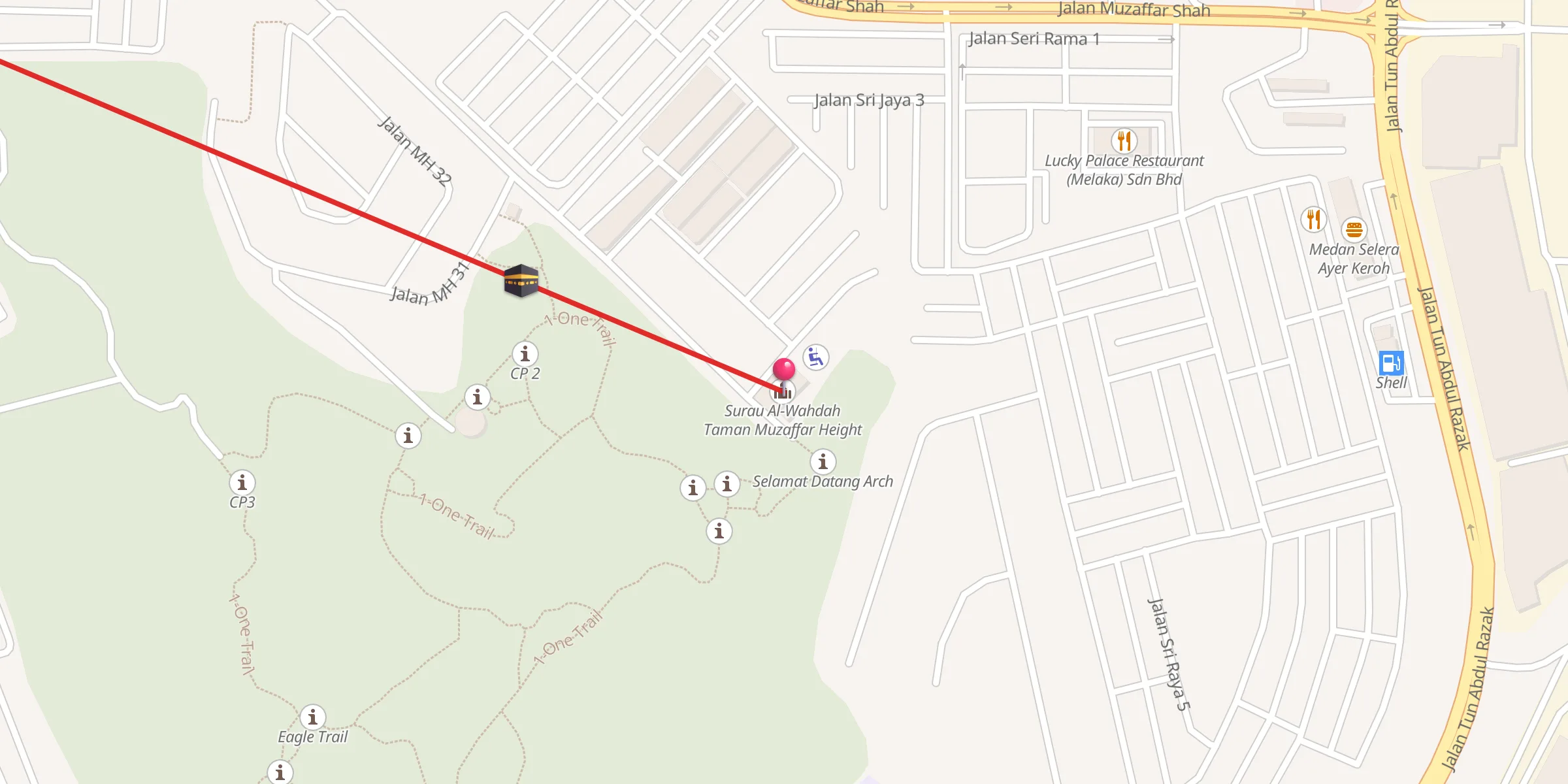 Carte de localisation : Surau Al-Wahdah Taman Muzaffar Height