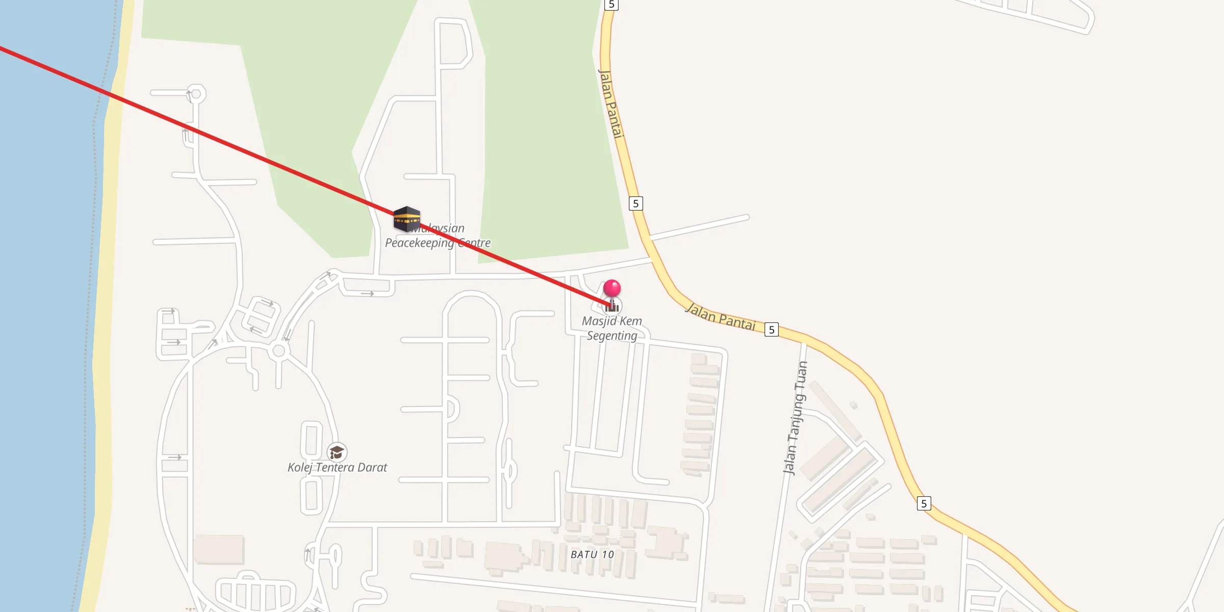 Carte de localisation : Masjid Kem Segenting