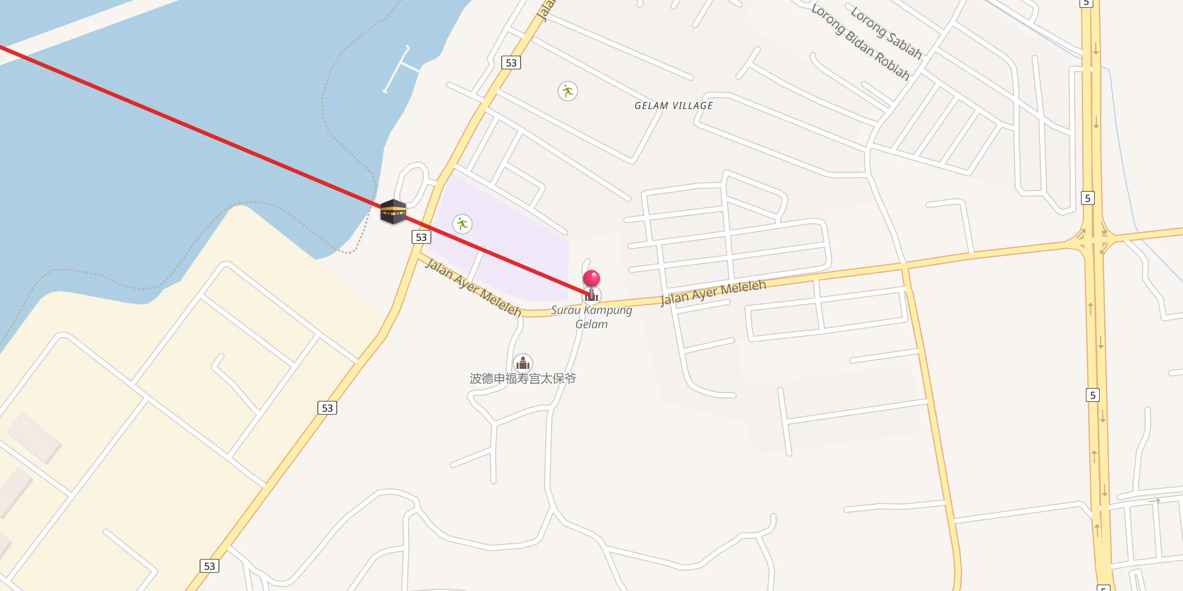 Carte de localisation : Surau Kampung Gelam