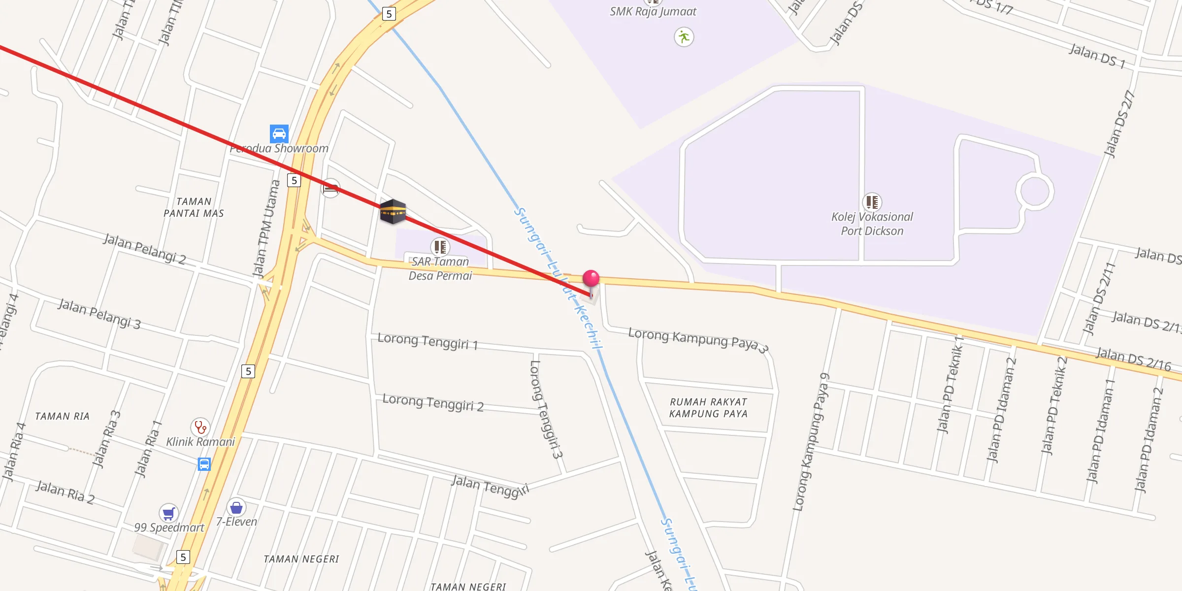 Carte de localisation : Surau Rumah Rakyat Kampung Paya