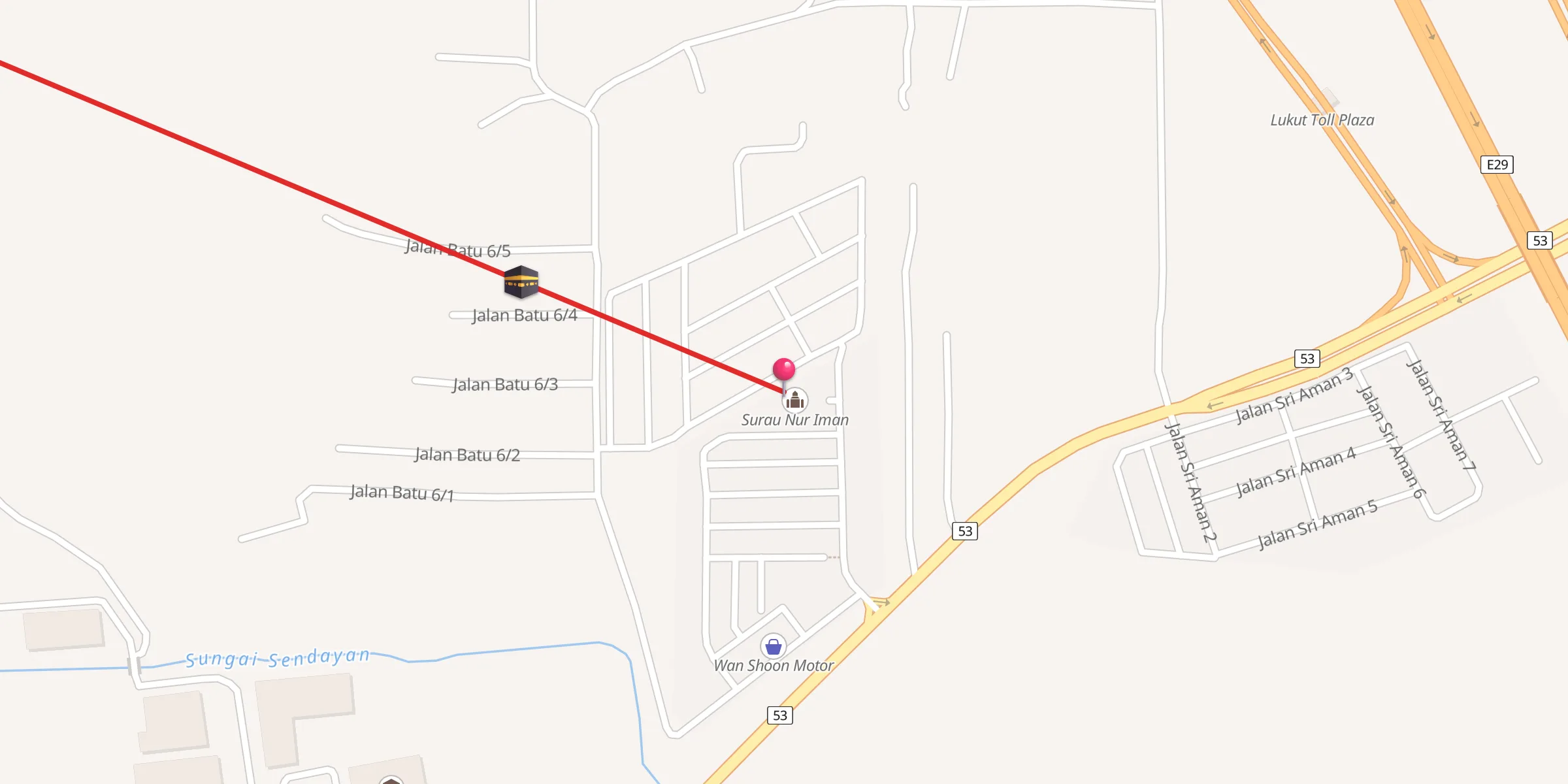 Carte de localisation : Surau Nur Iman
