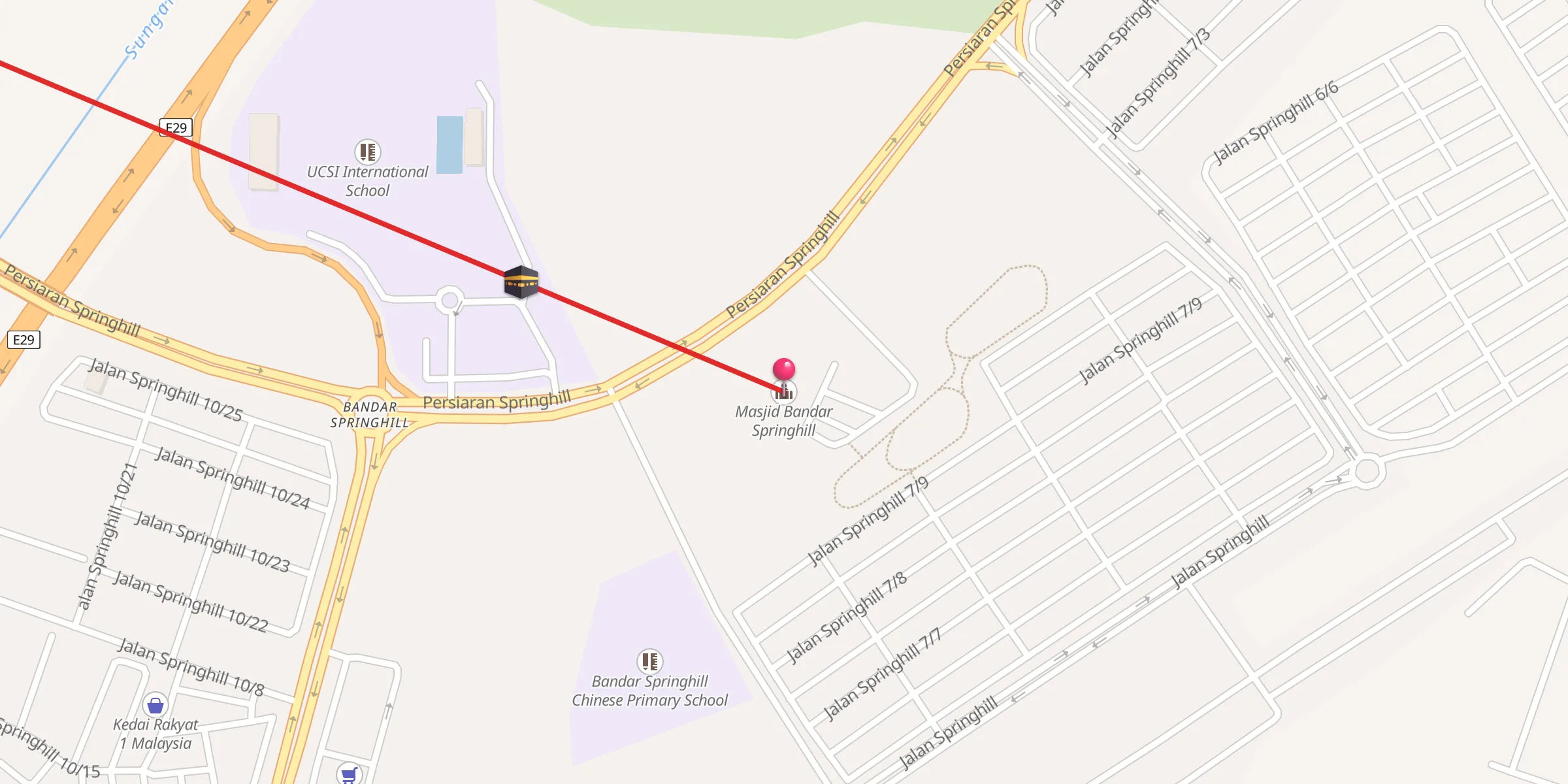 Carte de localisation : Masjid Bandar Springhill