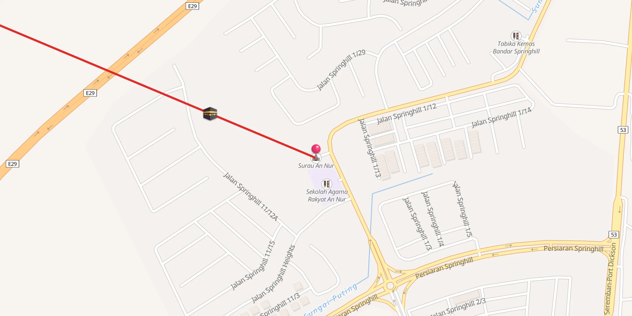 Carte de localisation : Surau An Nur