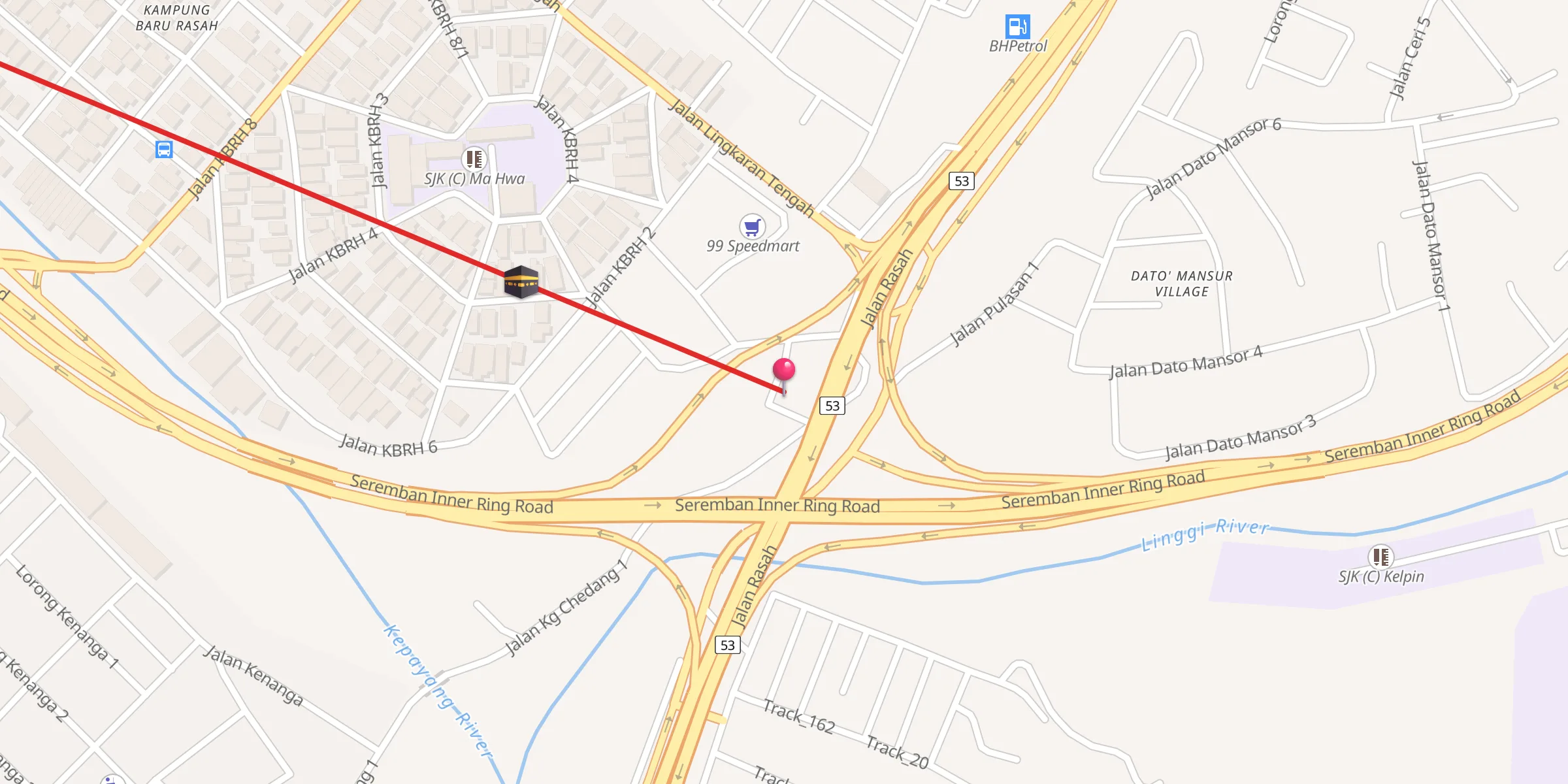 Carte de localisation : Masjid Jamek Dato Bandar Hj Ahmad Rasah