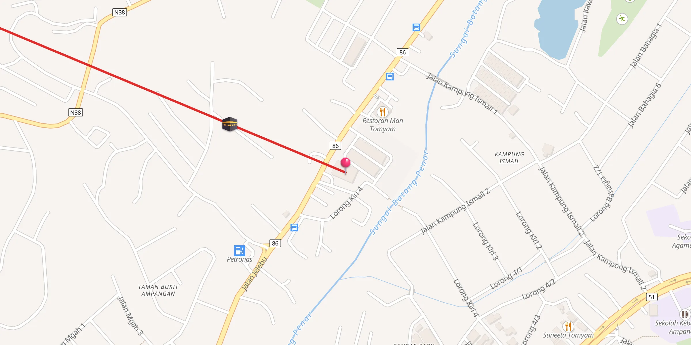 Carte de localisation : Masjid Jamek Dato' Kelana Petra Sendeng