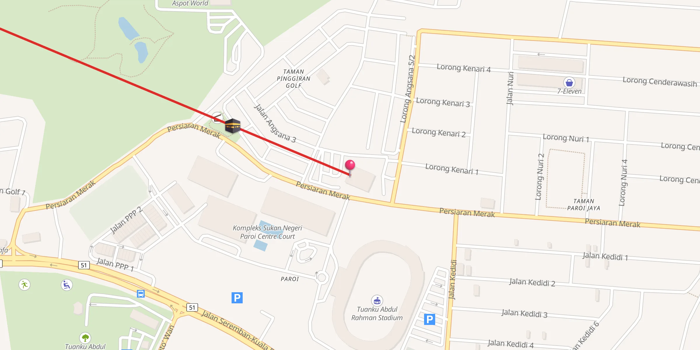 Carte de localisation : Masjid Taman Paroi Jaya