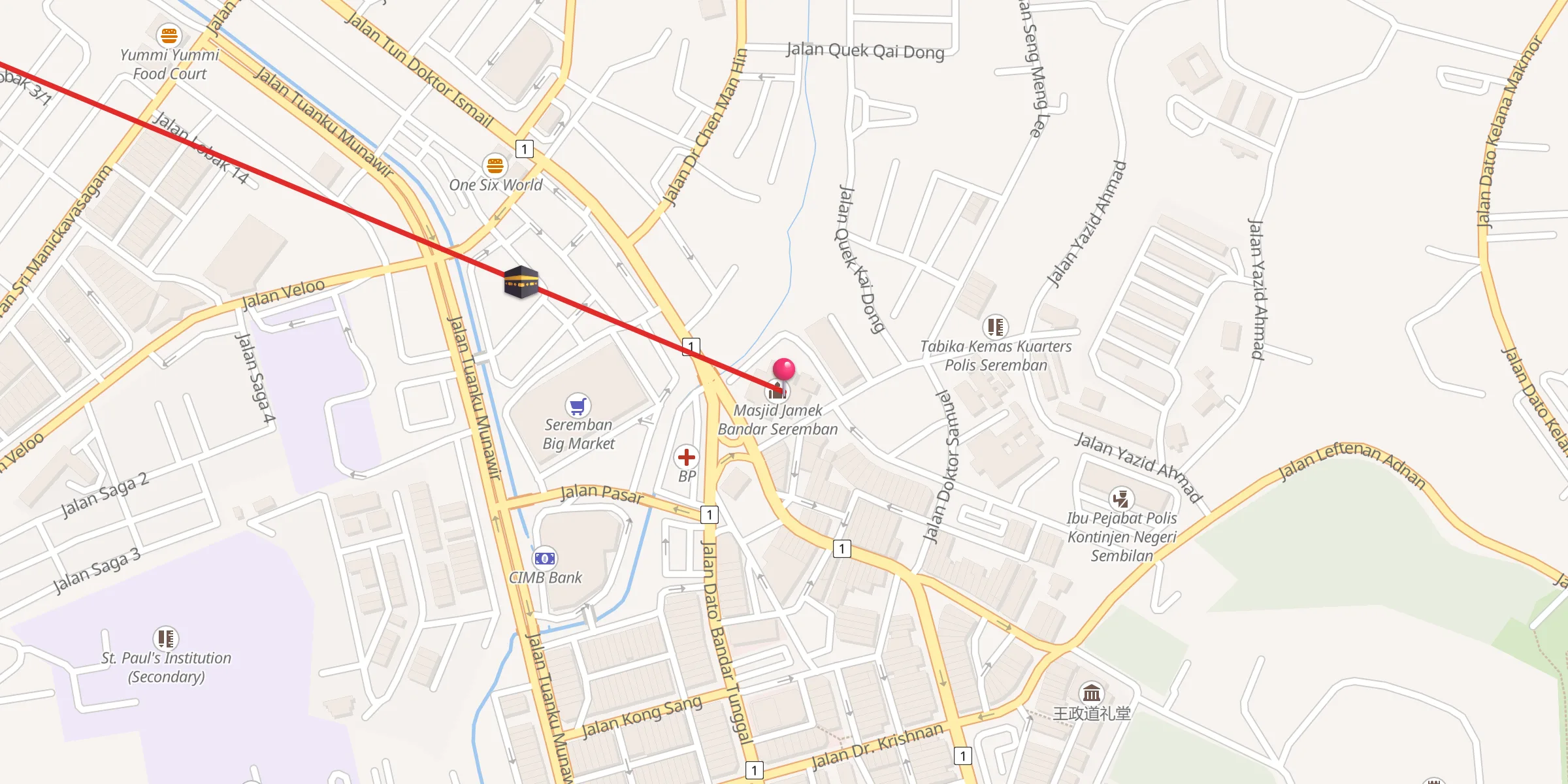 Carte de localisation : Masjid Jamek Bandar Seremban
