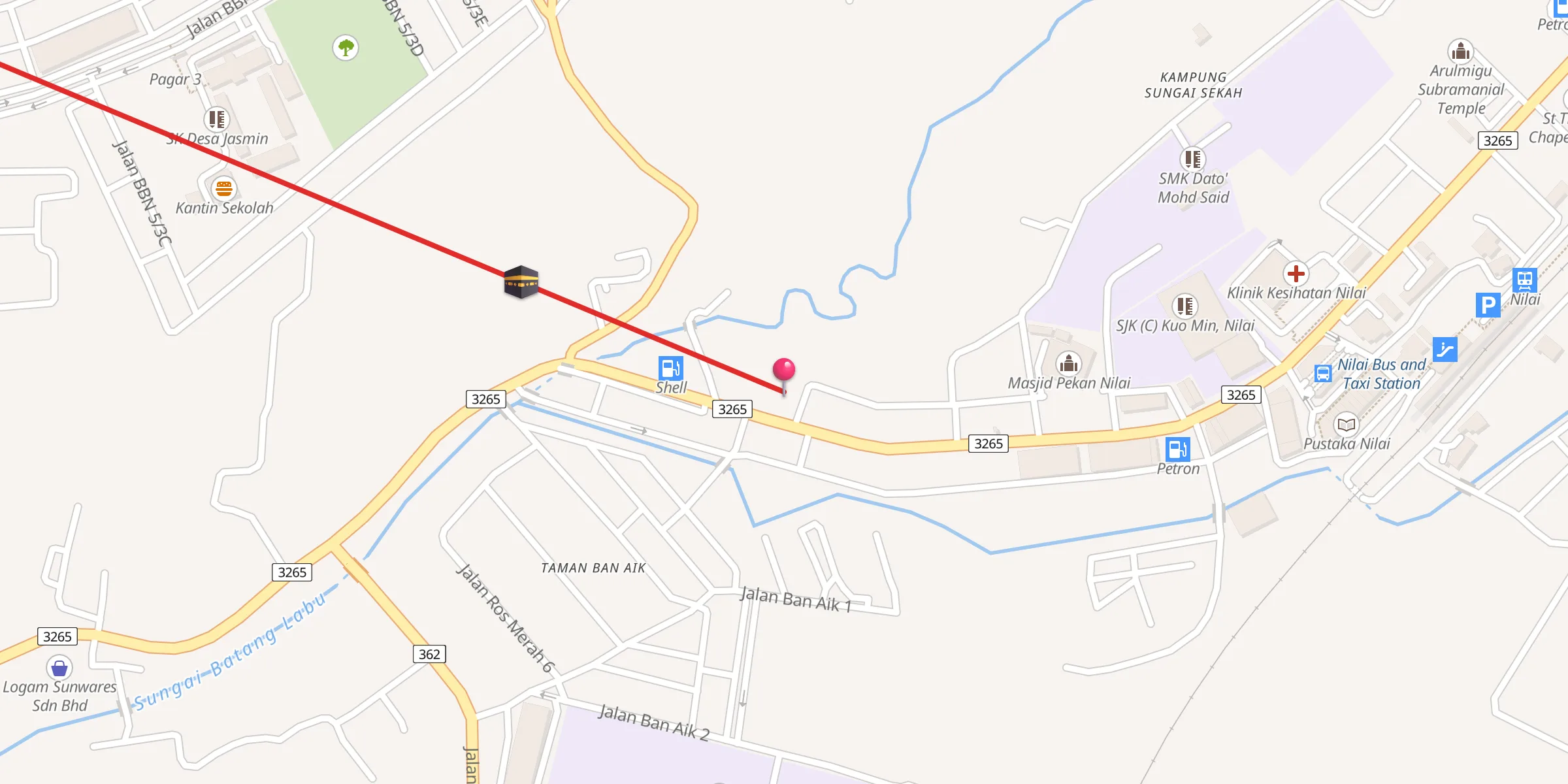 Carte de localisation : Masjid Lama Nilai