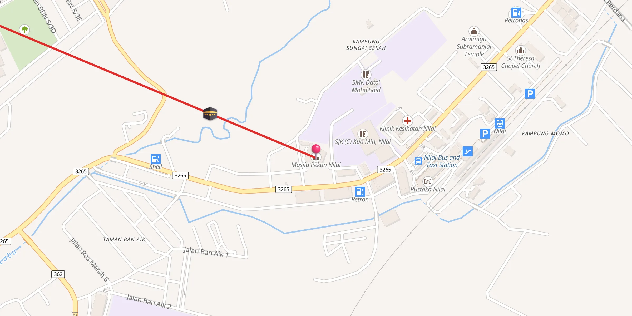 Carte de localisation : Masjid Pekan Nilai