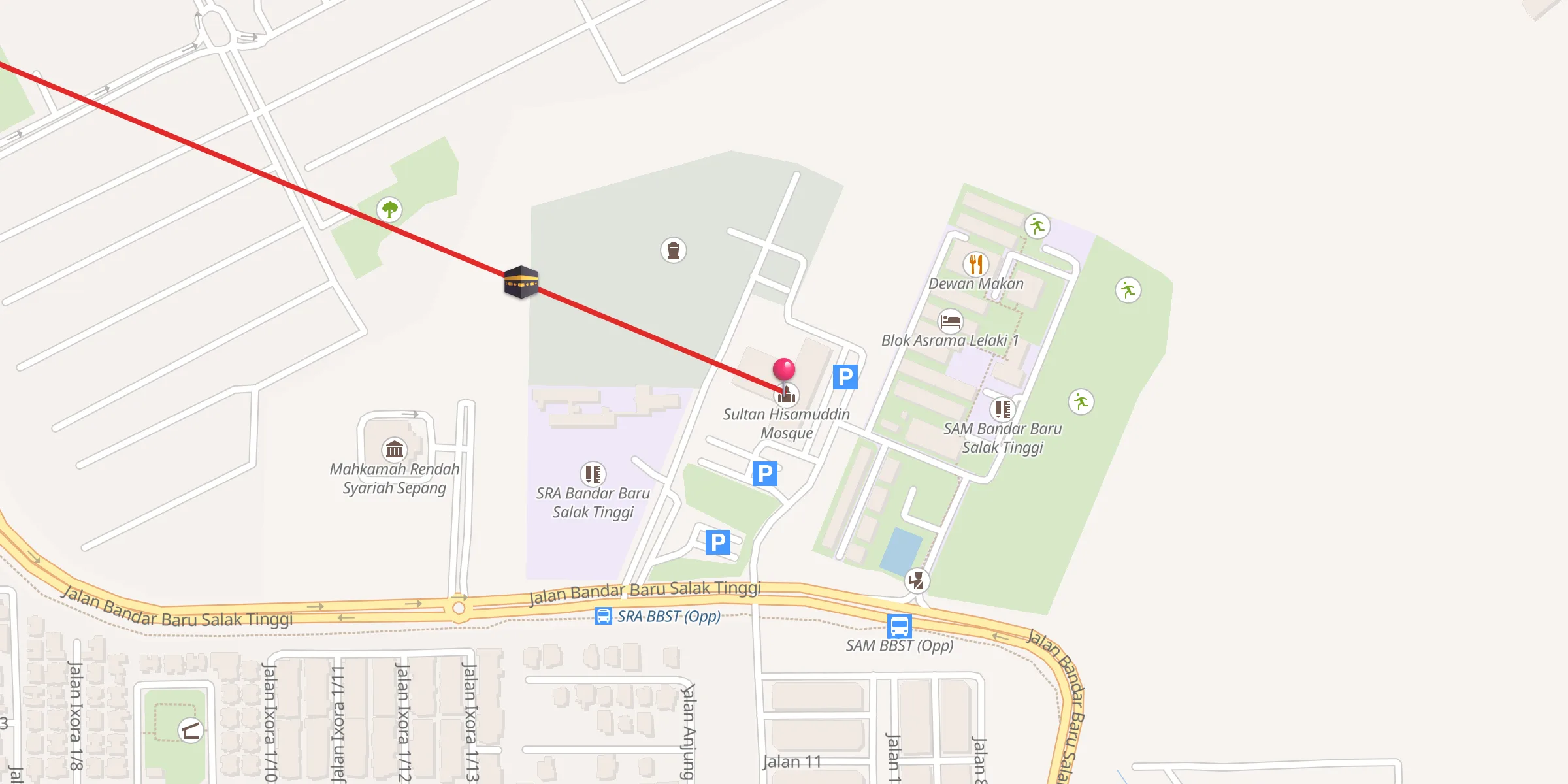 Carte de localisation : Masjid Sultan Hisamuddin