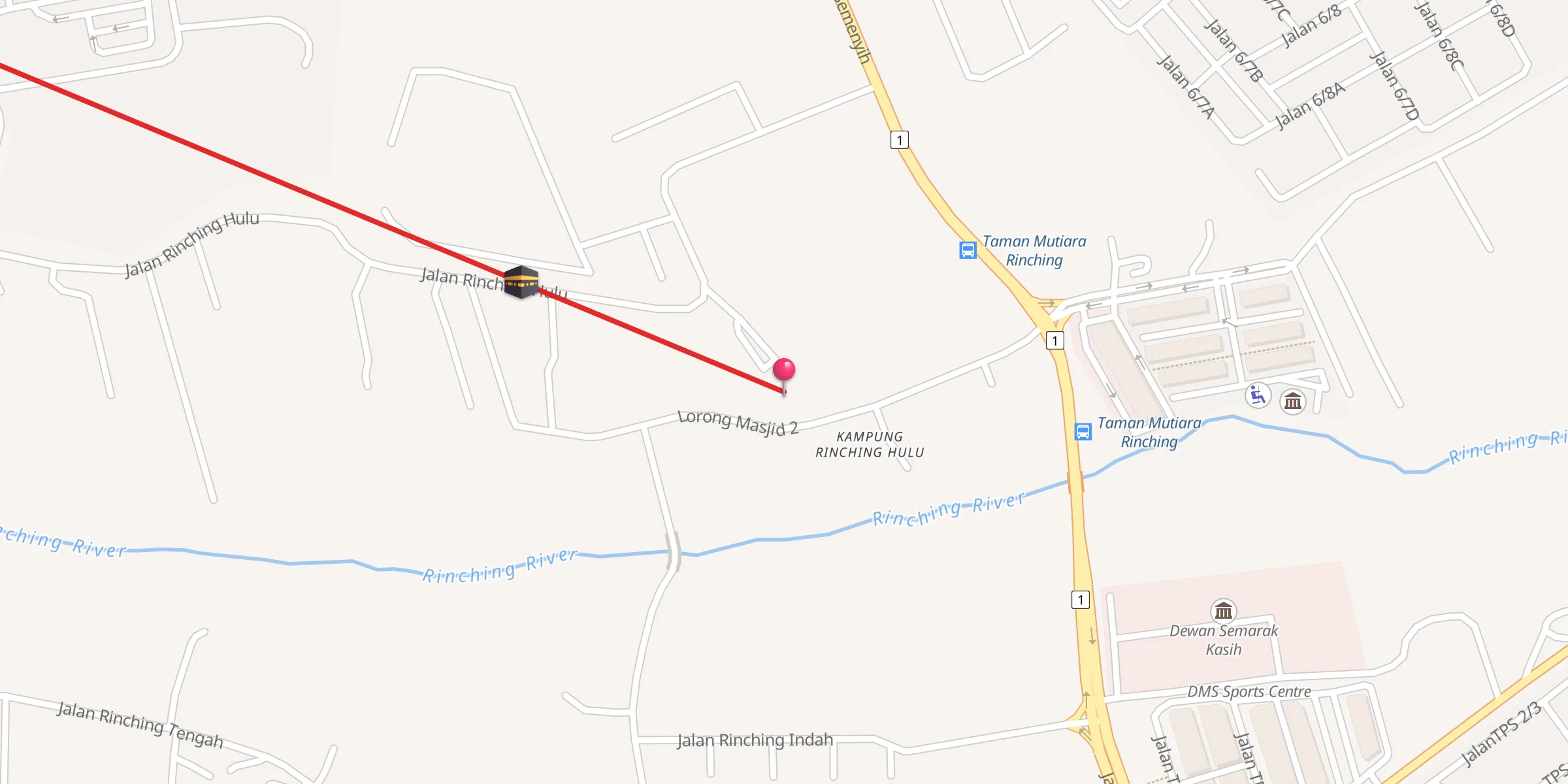 Carte de localisation : Masjid Rinching Hulu