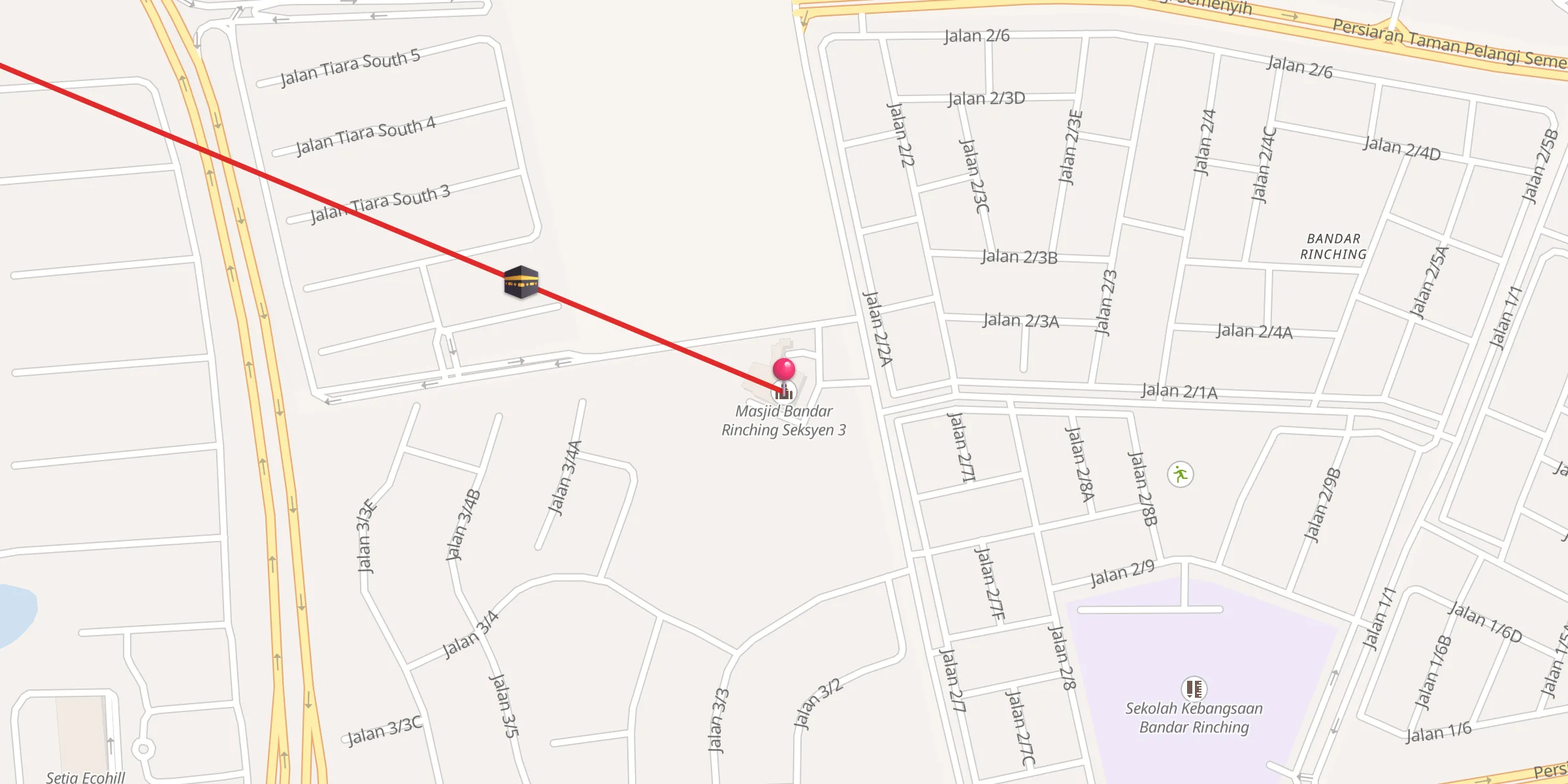 Carte de localisation : Masjid Bandar Rinching Seksyen 3