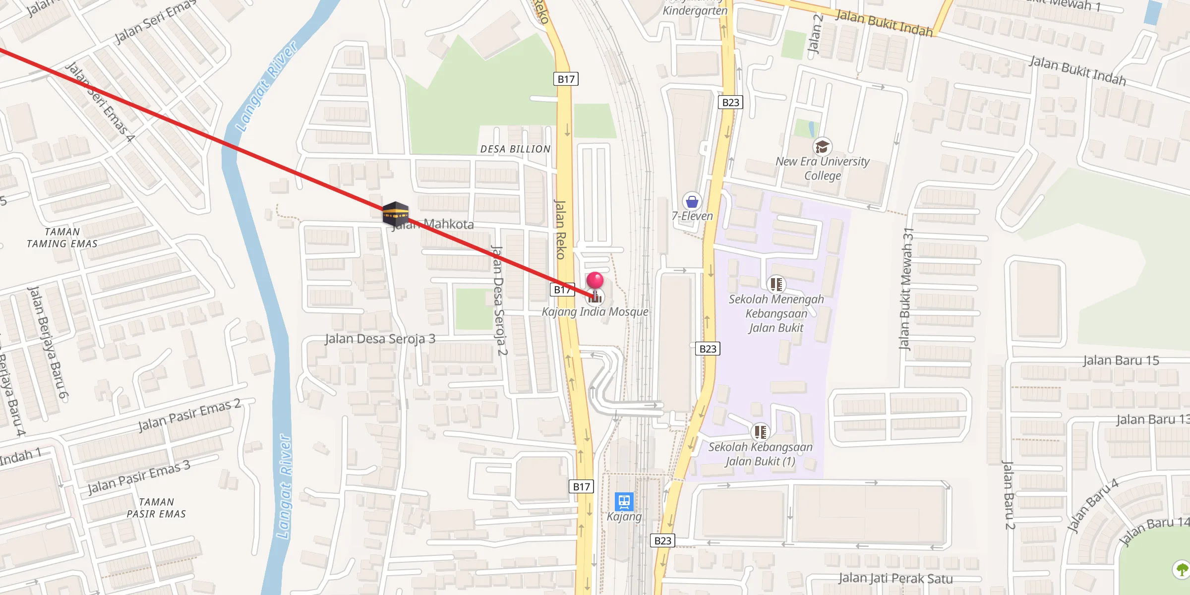 Carte de localisation : Masjid India Kajang