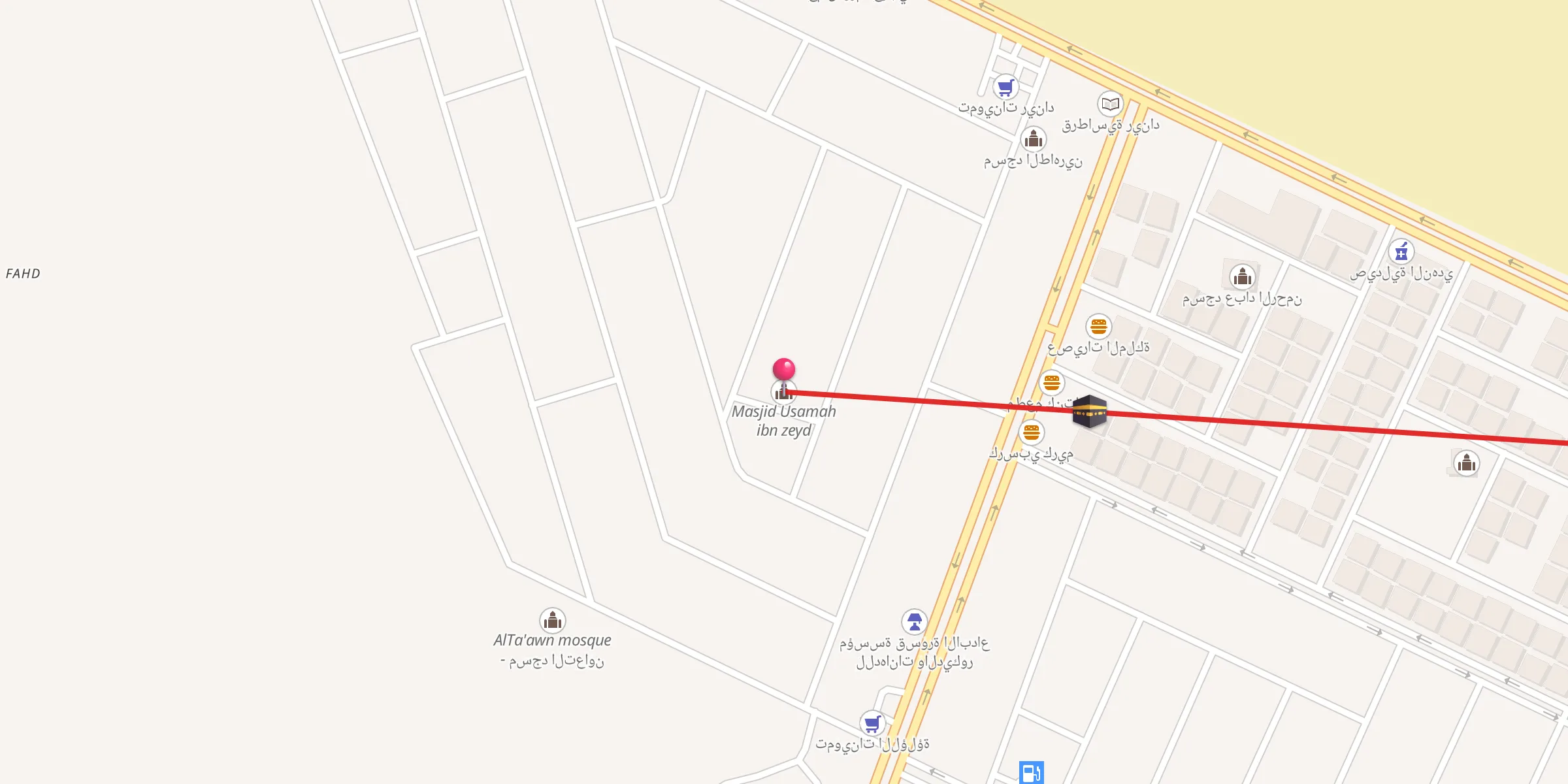 Carte de localisation : Masjid Usamah ibn zeyd