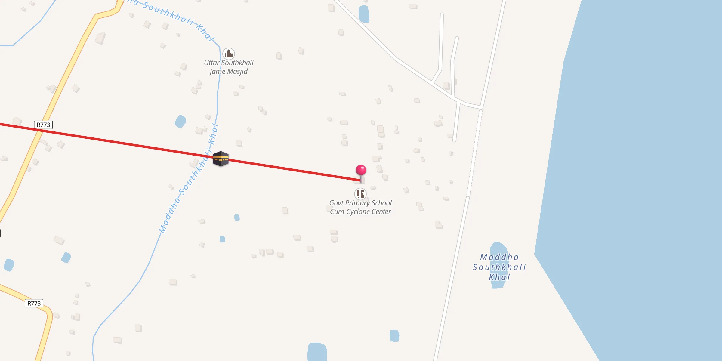 Carte de localisation : Maddha Southkhali Bot Tola Masjid