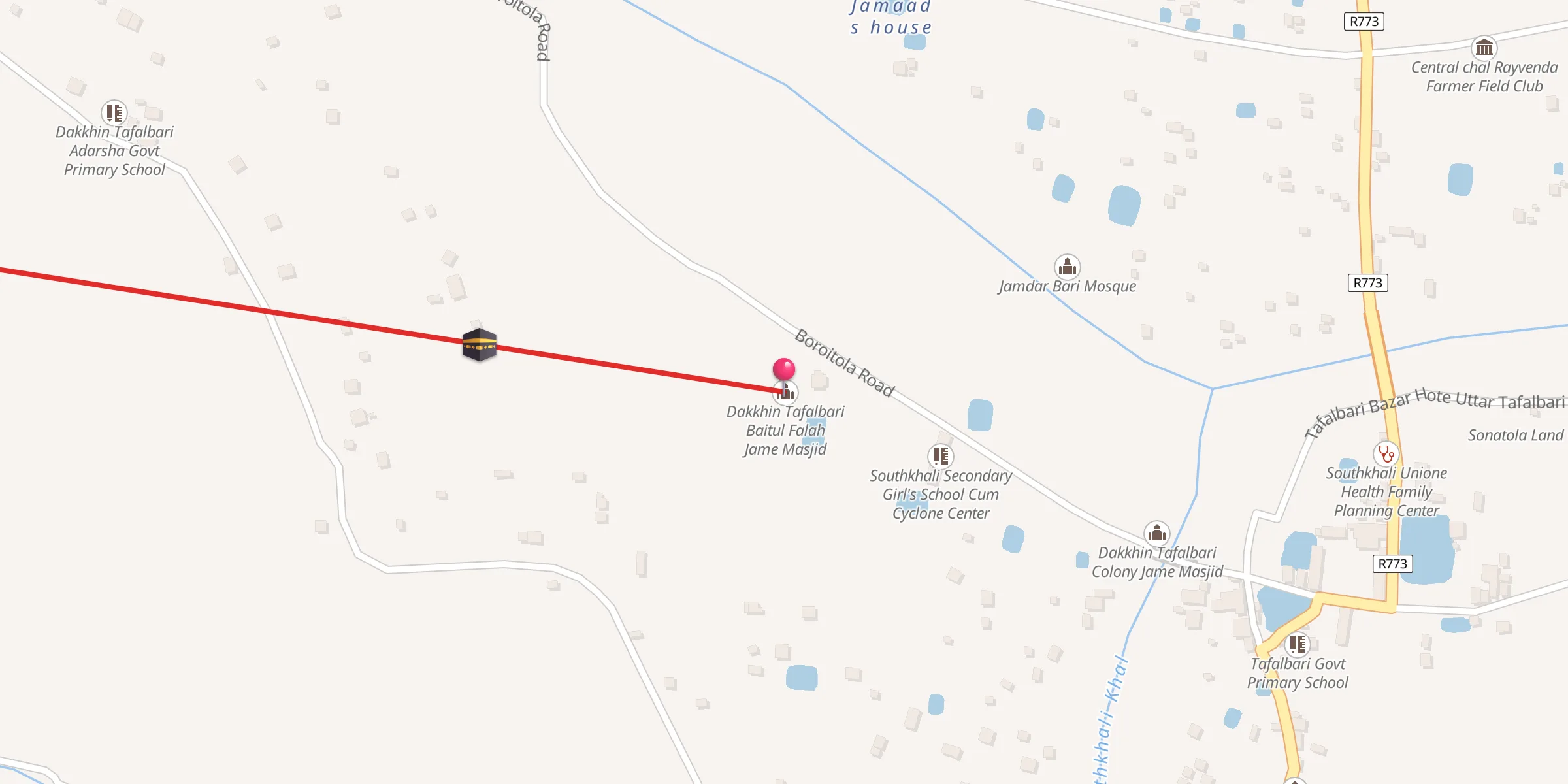 Carte de localisation : Dakkhin Tafalbari Baitul Falah Jame Masjid