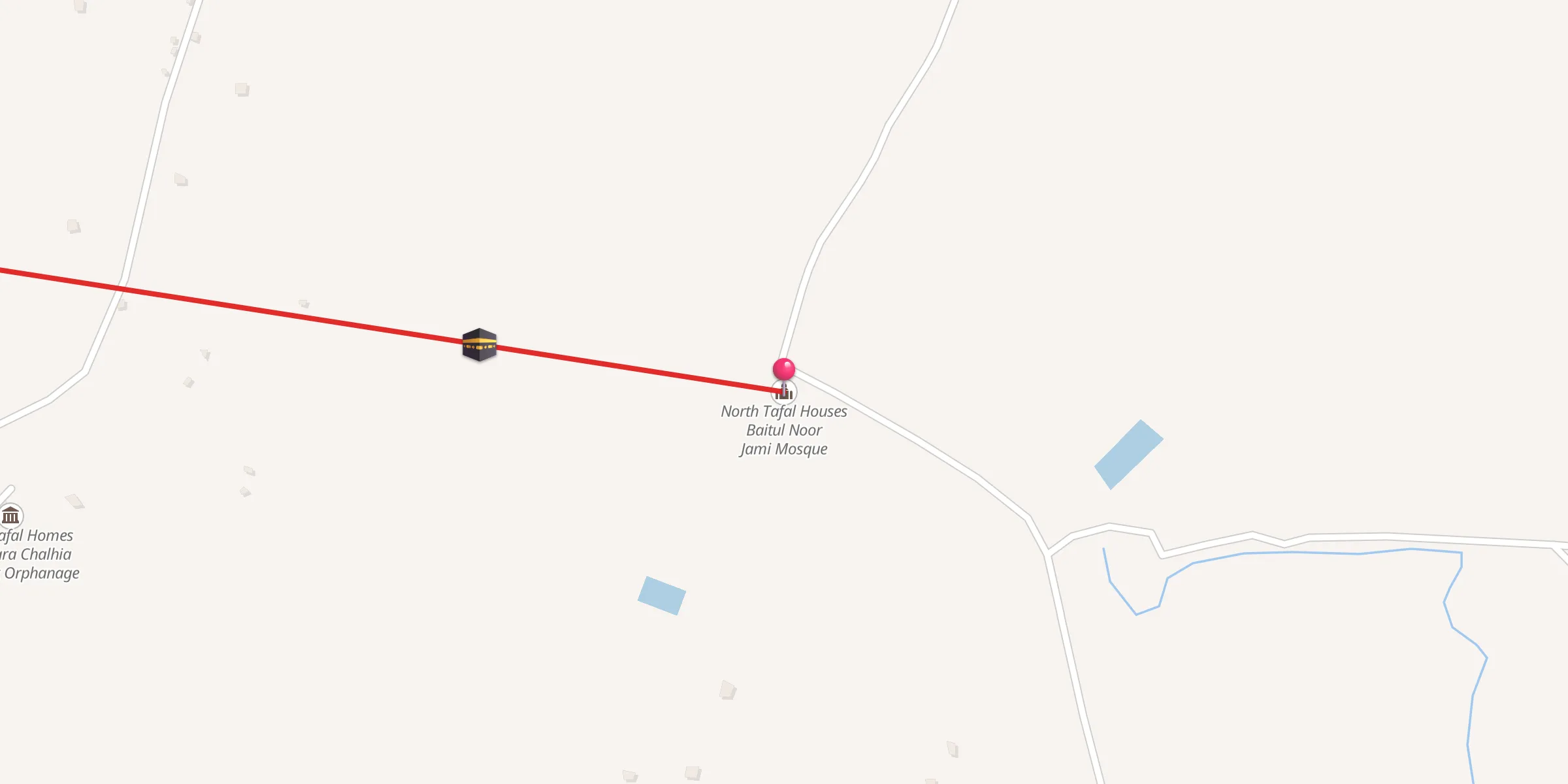 Carte de localisation : North Tafal Houses Baitul Noor Jami Mosque