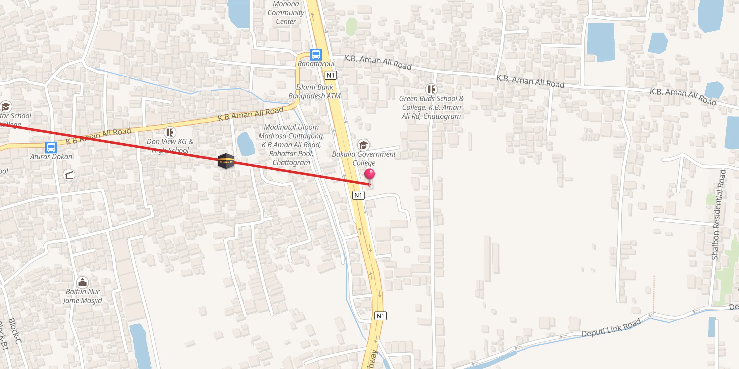 Carte de localisation : Bakalia Jame Masjid, A G Road, Chattogram