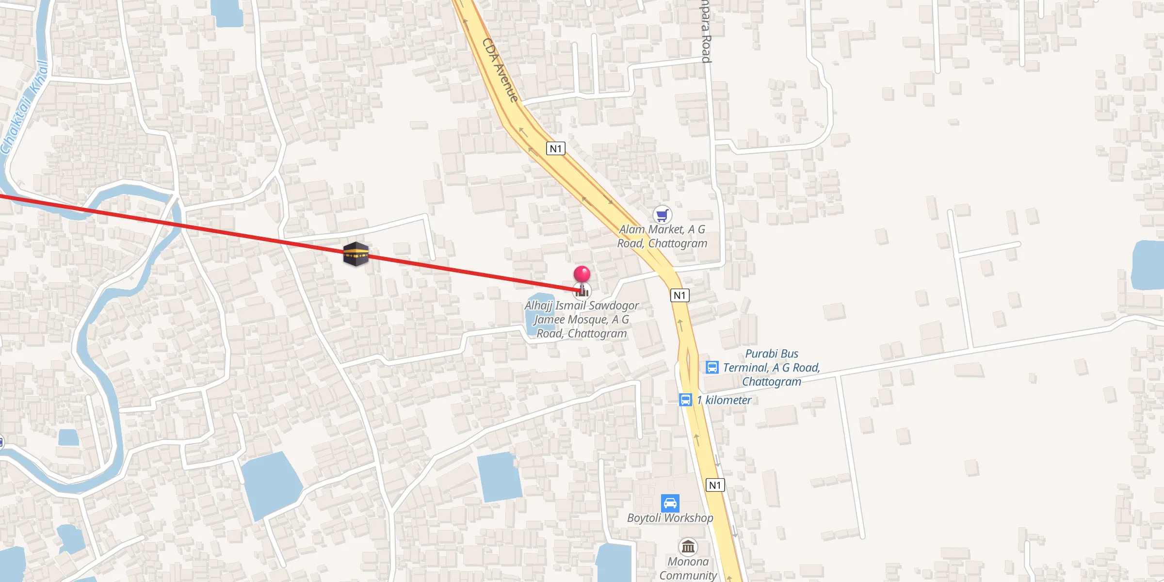 Carte de localisation : Alhajj Ismail Sawdogor Jamee Mosque, A G Road, Chattogram