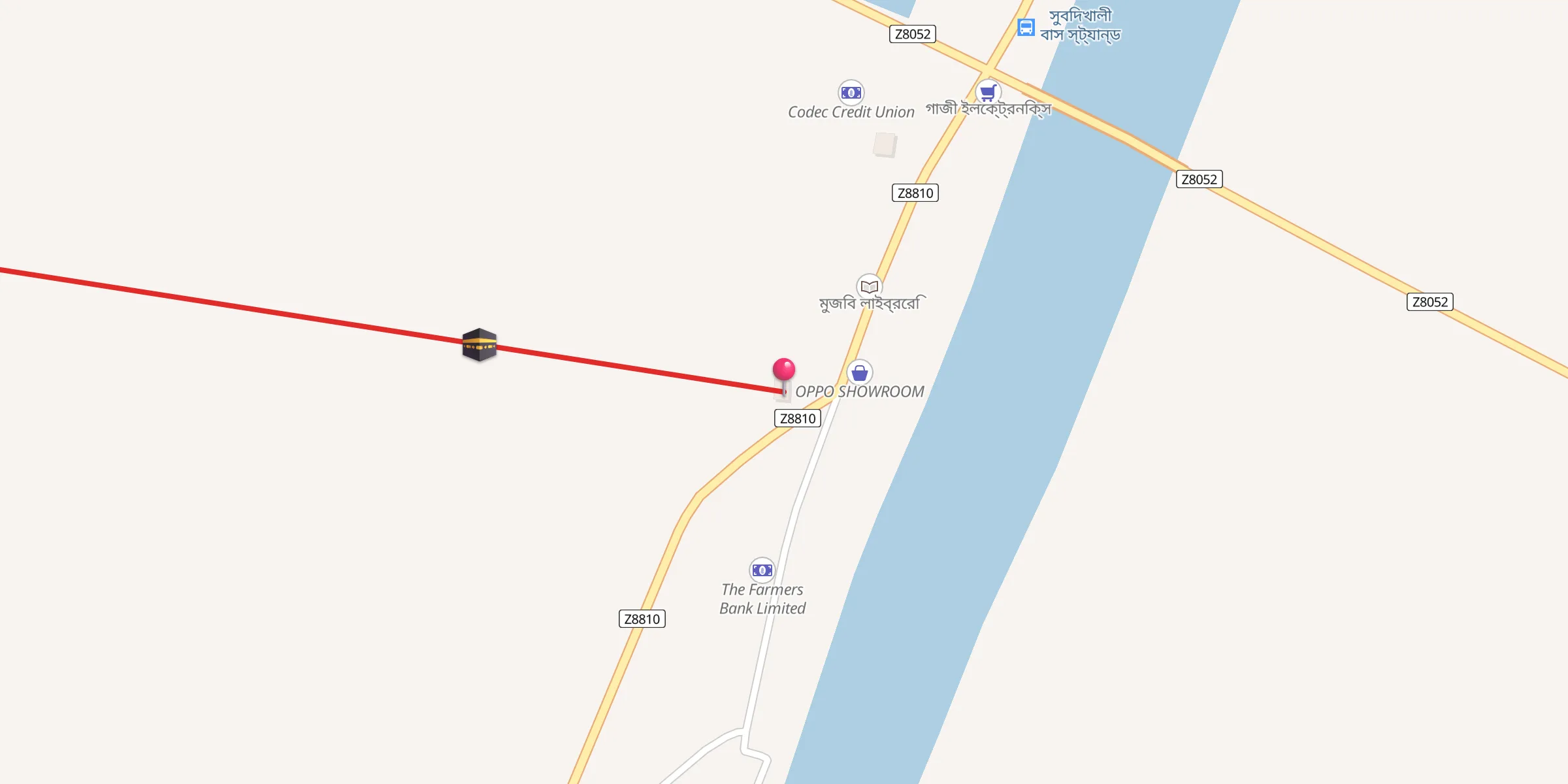 Carte de localisation : South Subidkhali Jame Mosjid