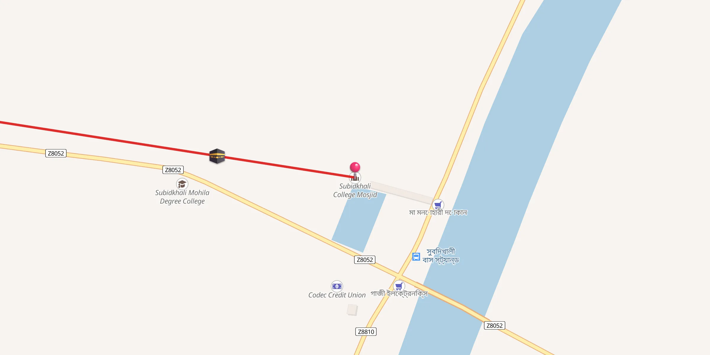 Carte de localisation : Subidkhali College Mosjid
