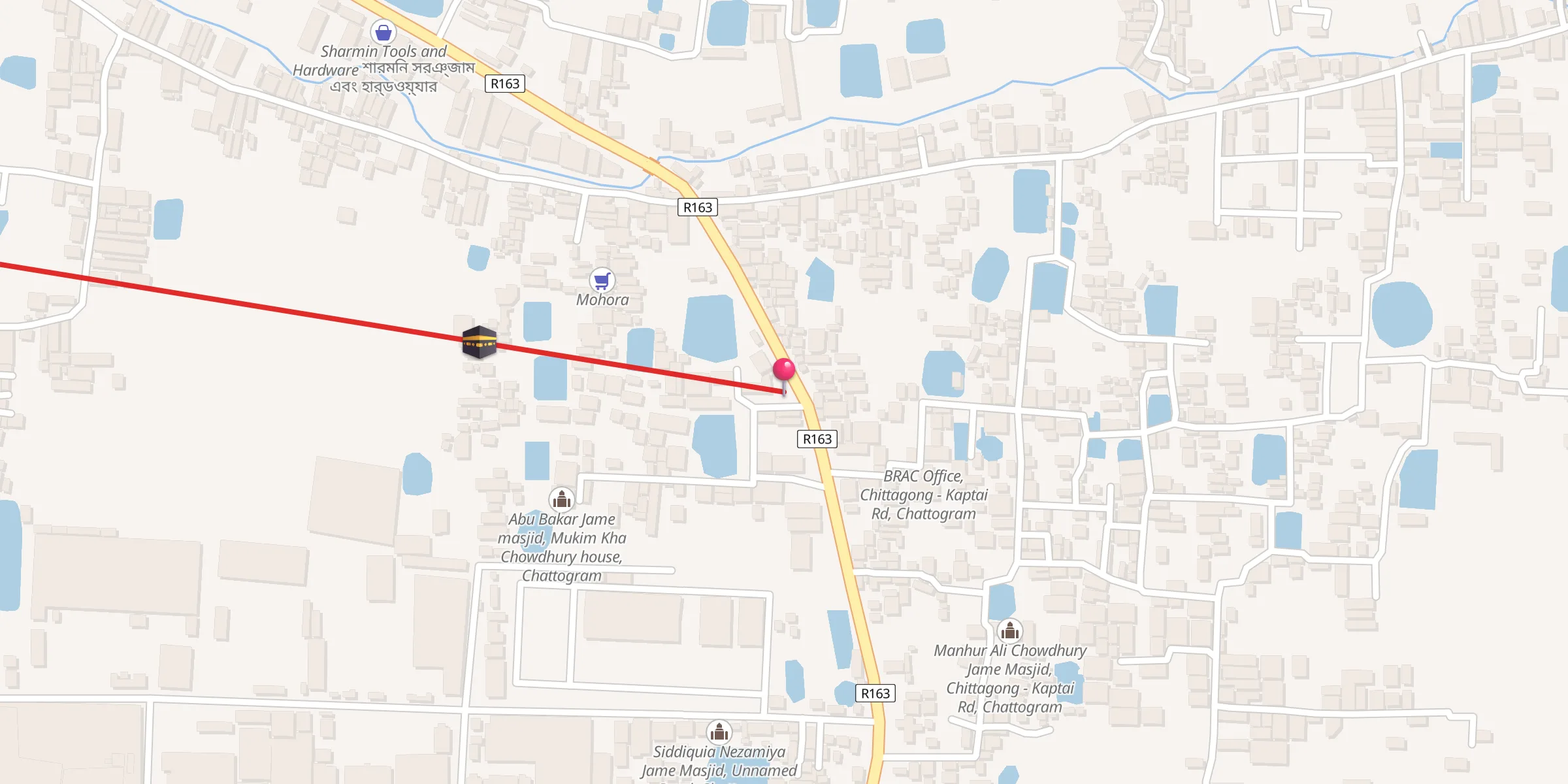 Carte de localisation : Hazrat Shamsuddin Auliya (RA): Jame Masjid, Road, Mazar Gate, Rangunia, Chattogram