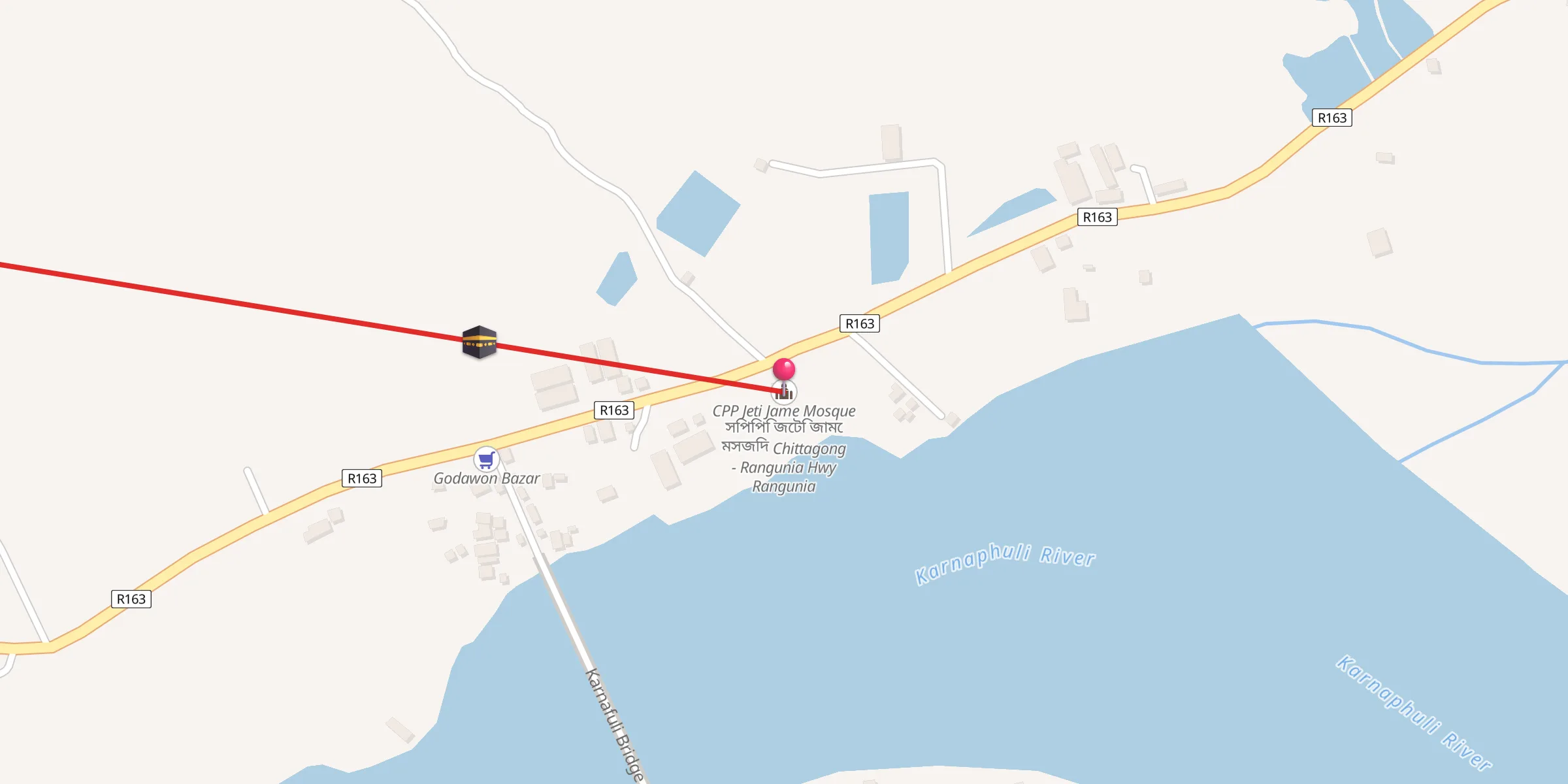 Carte de localisation : CPP Jeti Jame Mosque সিপিপি জেটি জামে মসজিদ Chittagong - Rangunia Hwy Rangunia