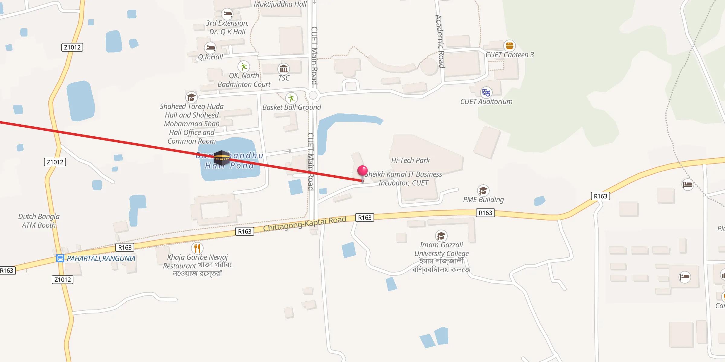 Carte de localisation : Shaheed Muhammad Shah Hall Extension Mosque