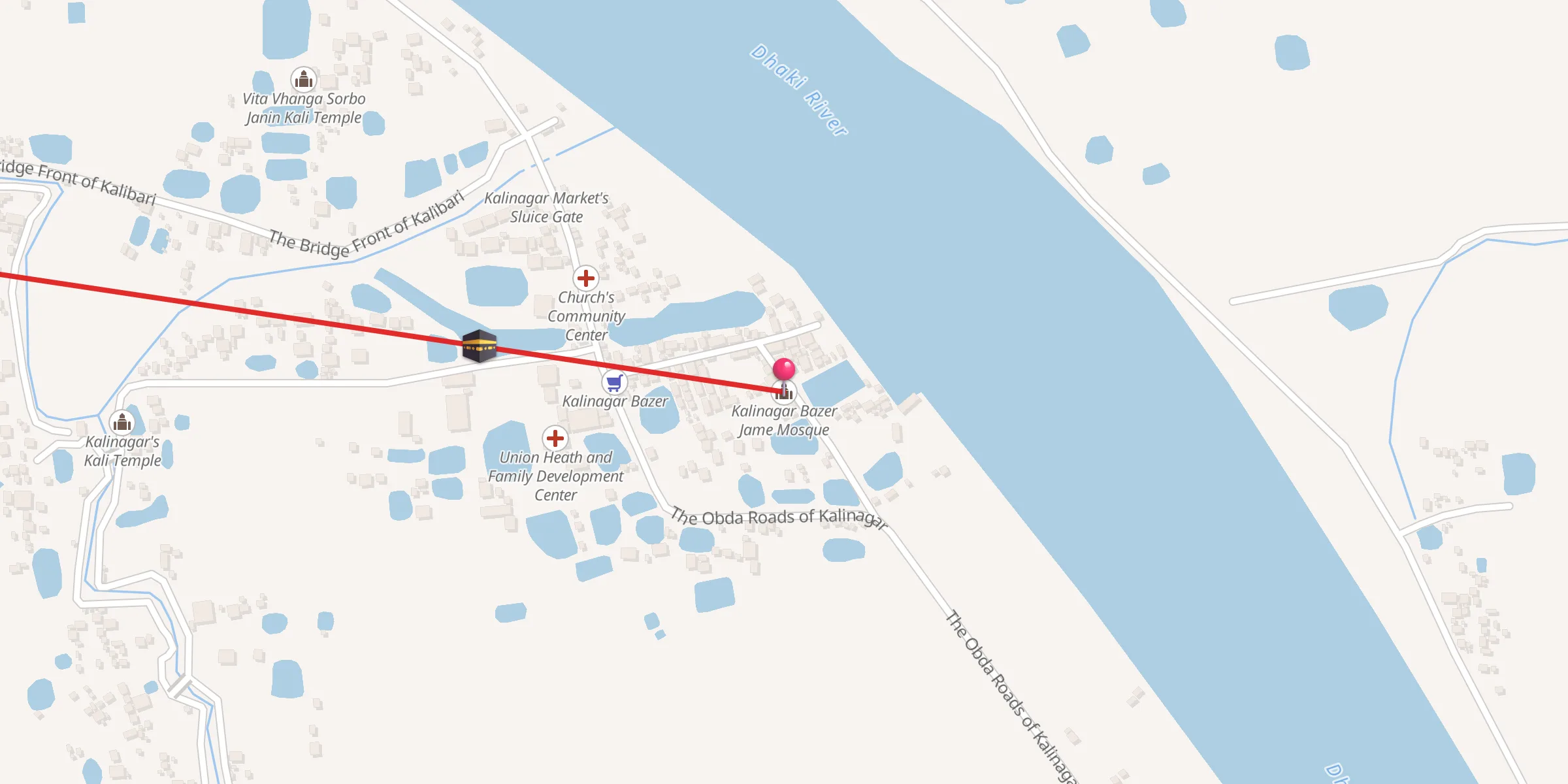 Carte de localisation : Kalinagar Bazer Jame Mosque