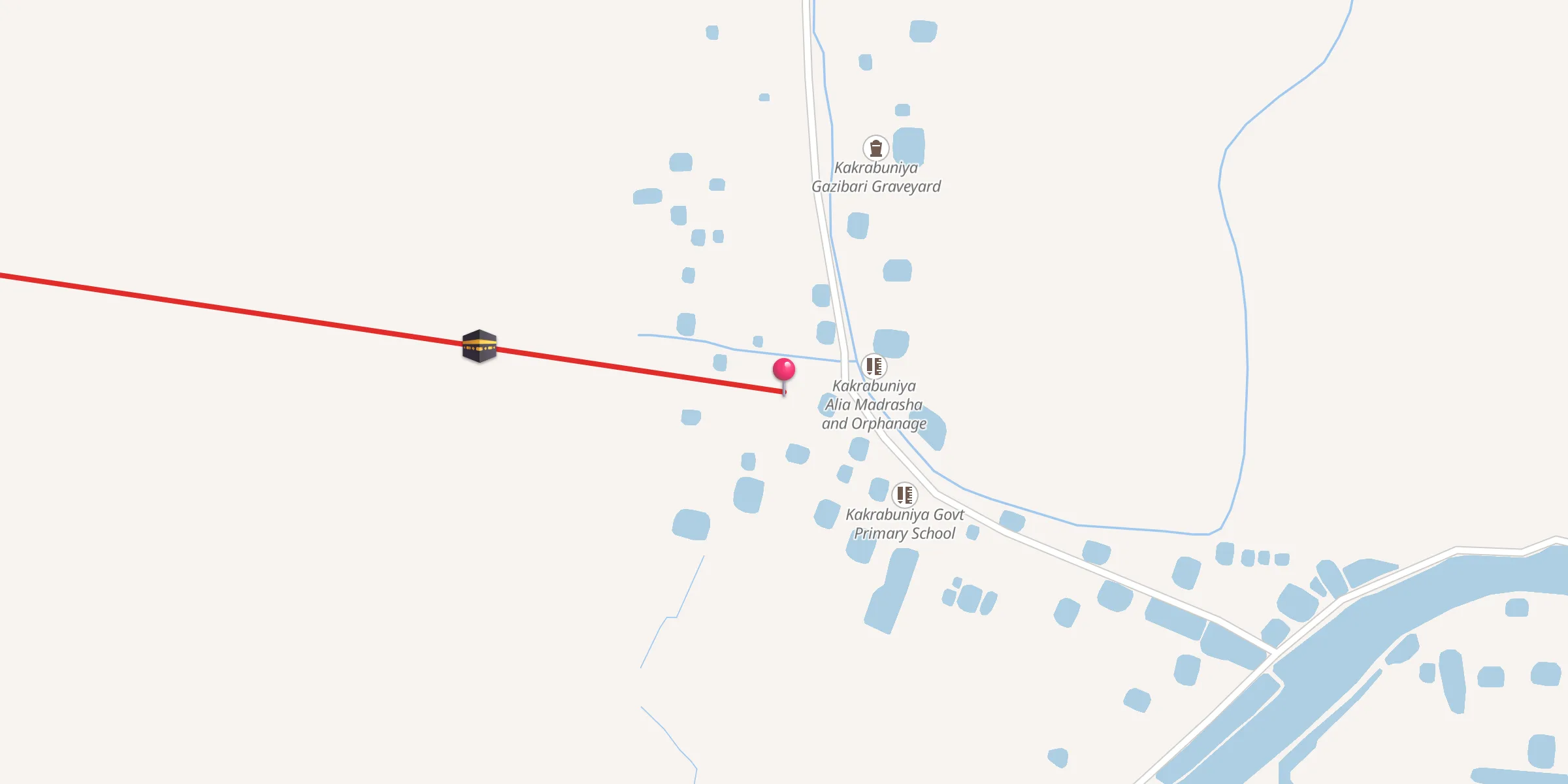 Carte de localisation : Kakrabuniya Jannatul bag jame Mosque