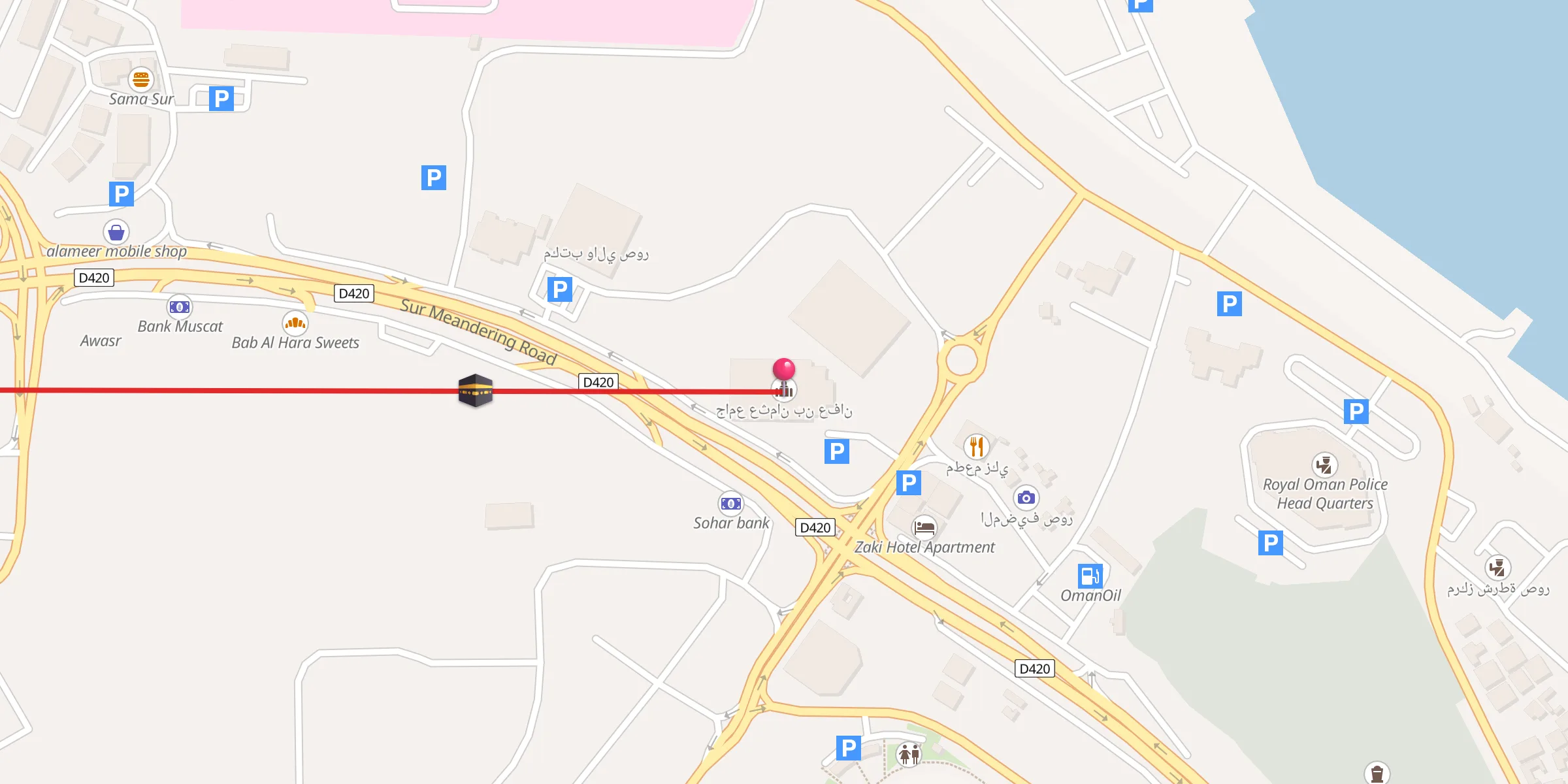 Carte de localisation : جامع عثمان بن عفان