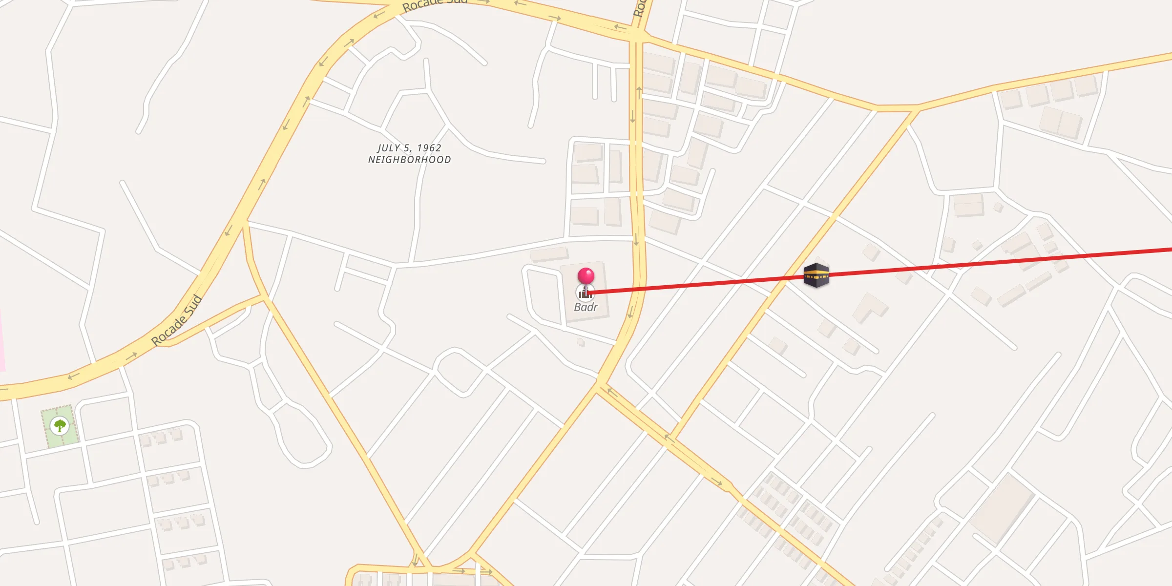 Carte de localisation : Mosquée El Badr;مسجد جامع بدر