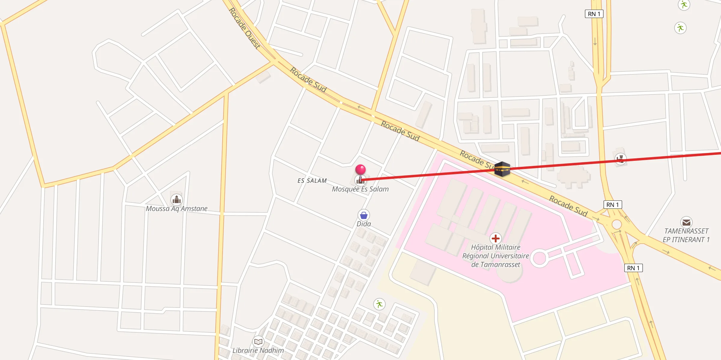 Carte de localisation : Mosquée Es Salam;مسجد حي السلام