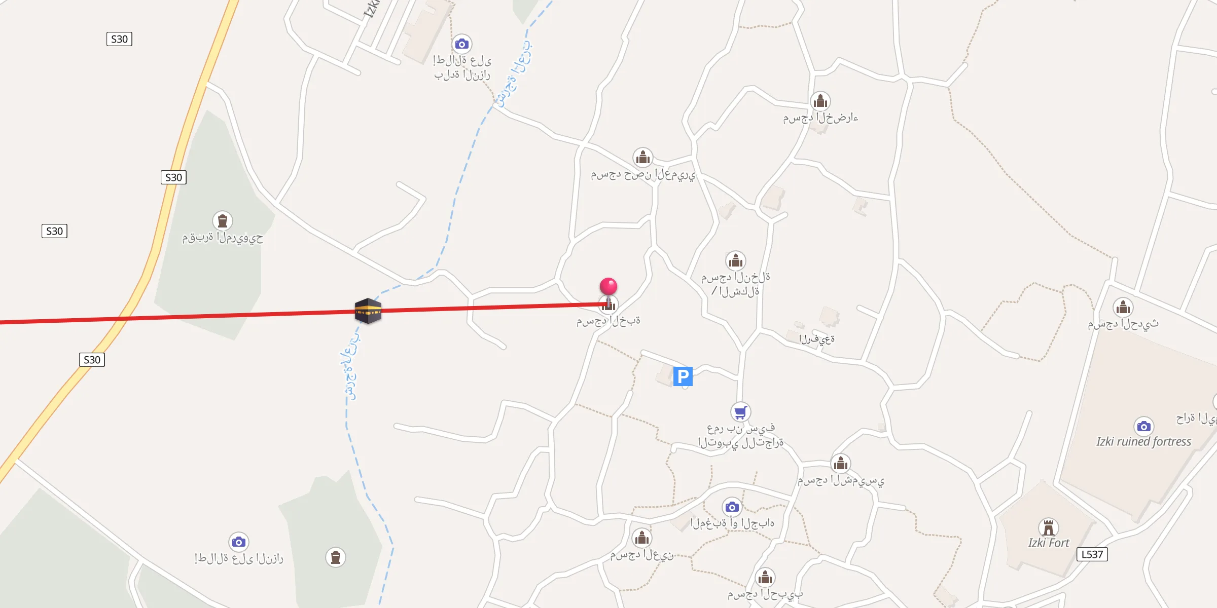 Carte de localisation : مسجد الخبة