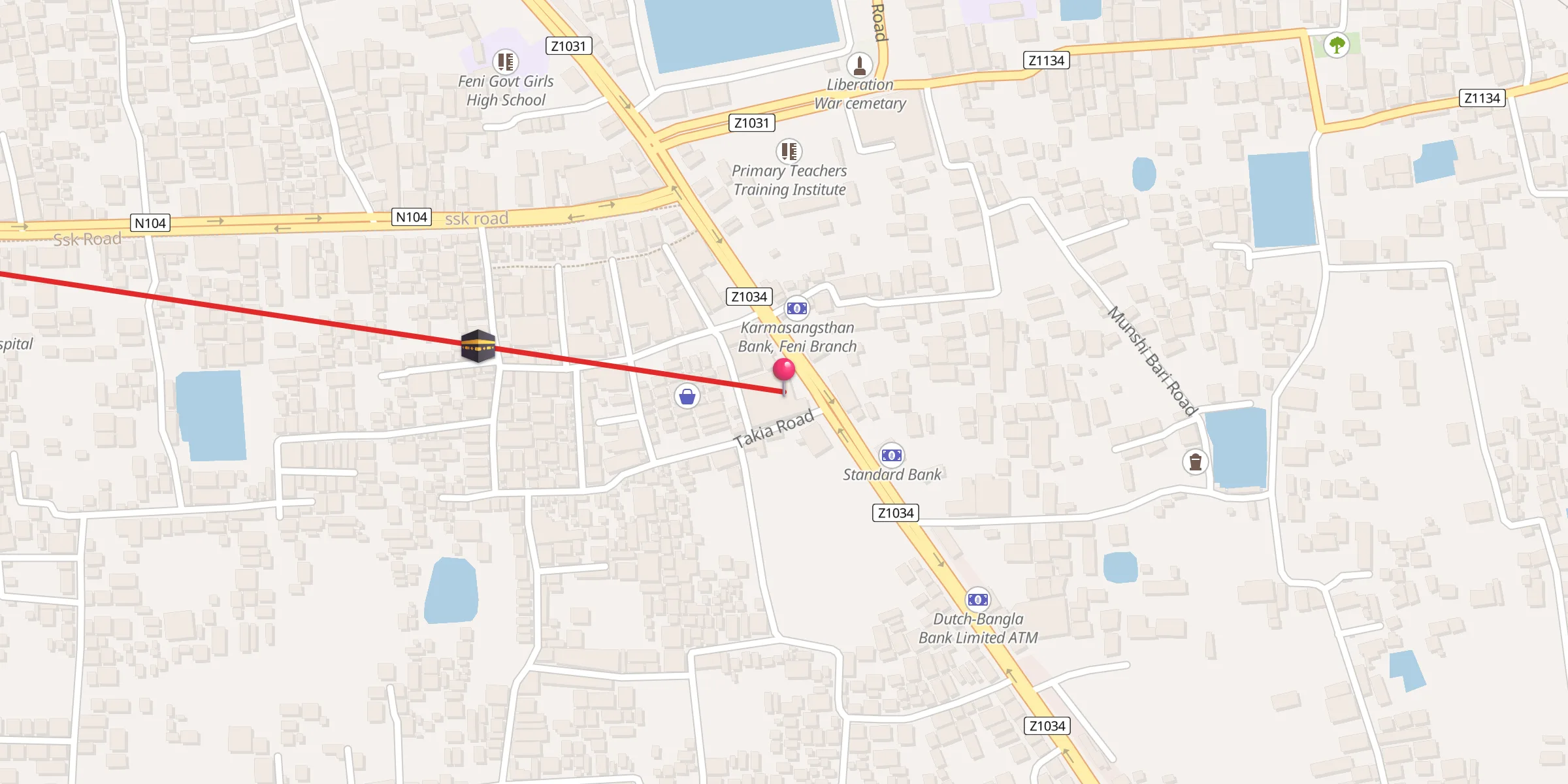 Carte de localisation : Feni Boro Jame Mosjid