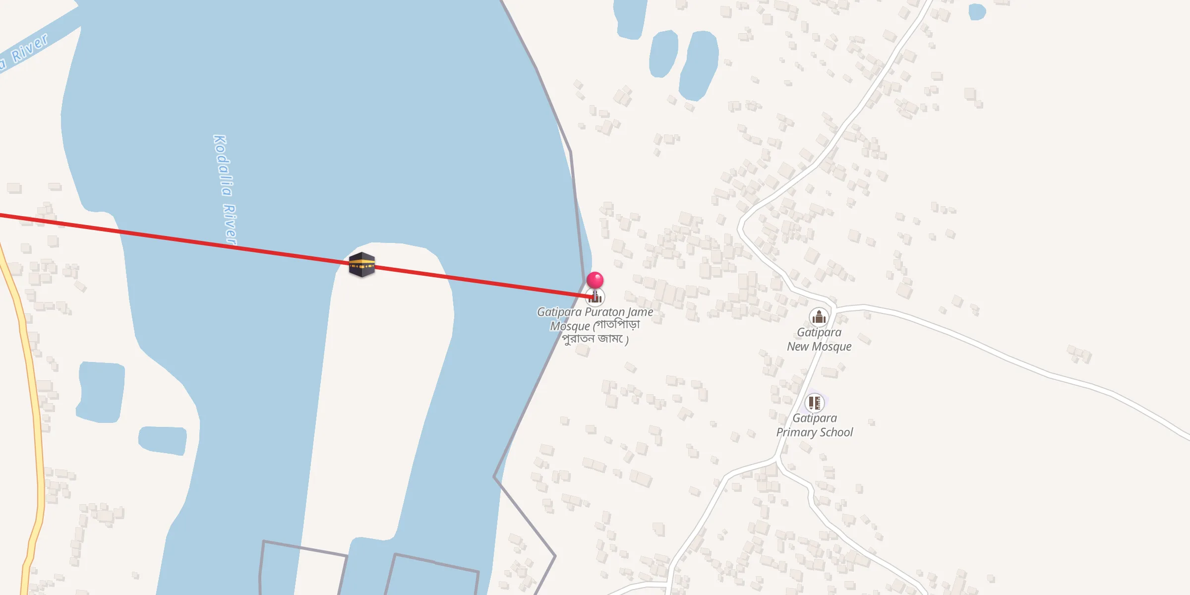 Carte de localisation : Gatipara Puraton Jame Mosque (গাতিপাড়া পুরাতন জামে )