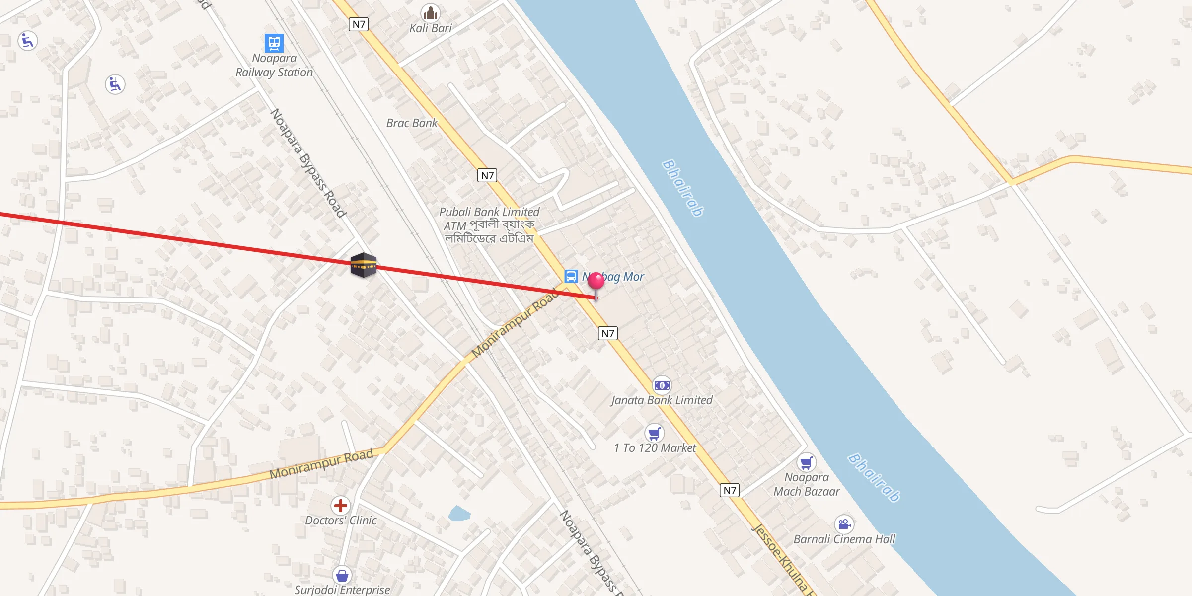 Carte de localisation : Noapara Bazar Jame Mosjid