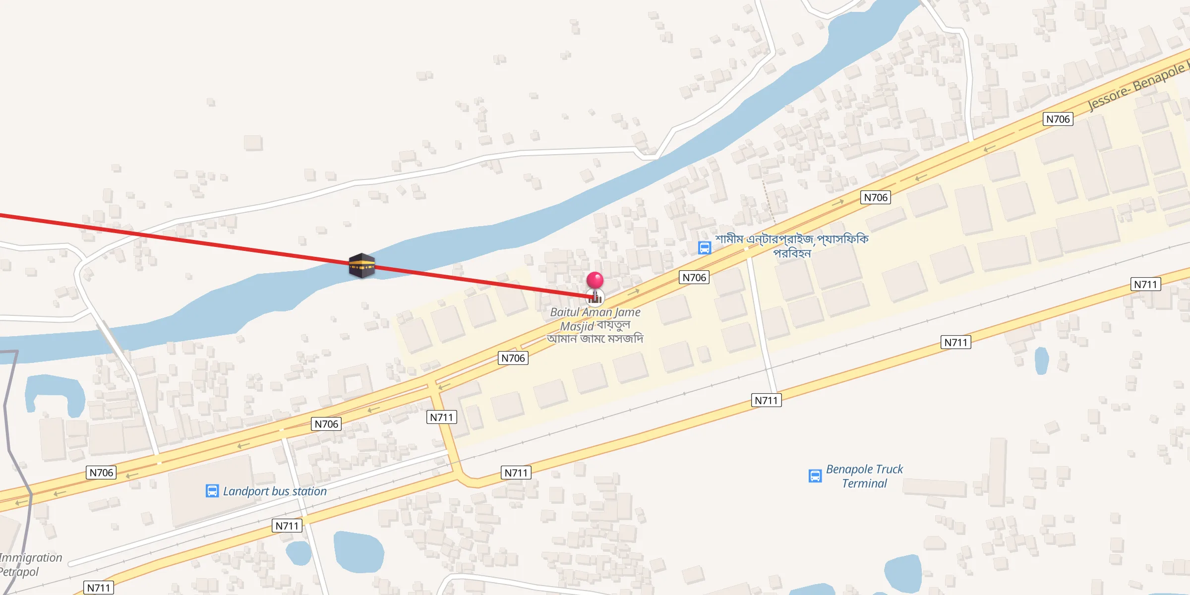 Carte de localisation : Baitul Aman Jame Masjid বায়তুল আমান জামে মসজিদ