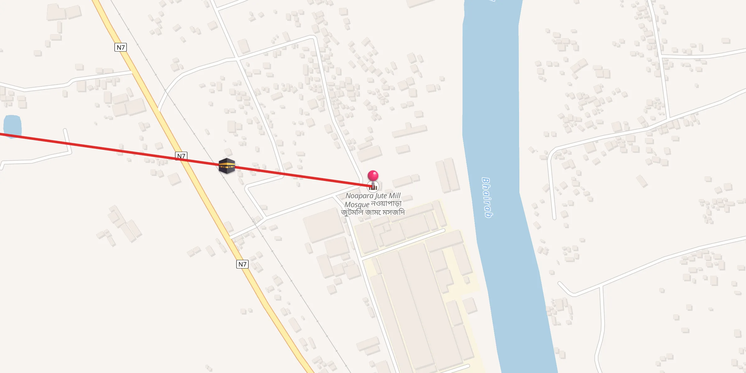 Carte de localisation : Noapara Jute Mill Mosque নওয়াপাড়া জুটমিল জামে মসজিদ