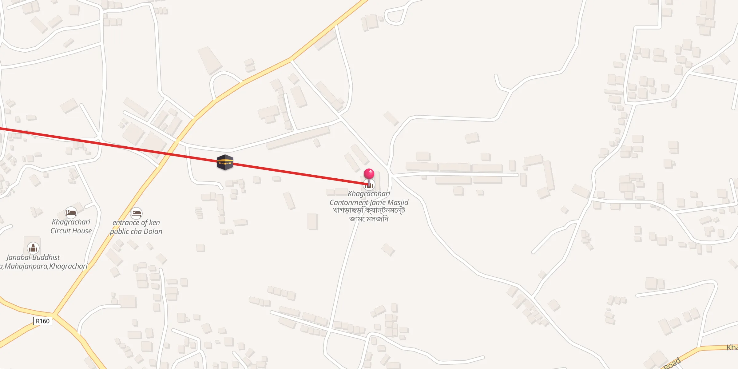 Carte de localisation : Khagrachhari Cantonment Jame Masjid খাগড়াছড়ি ক্যান্টনমেন্ট জামে মসজিদ
