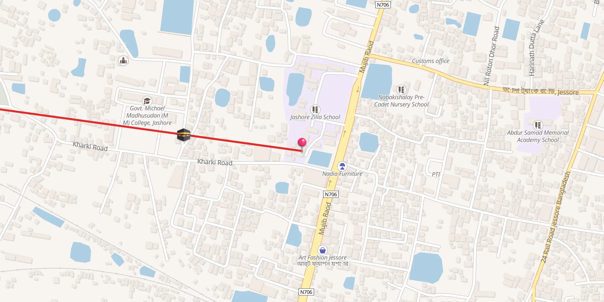 Carte de localisation : Jessore Zilla School Mosque