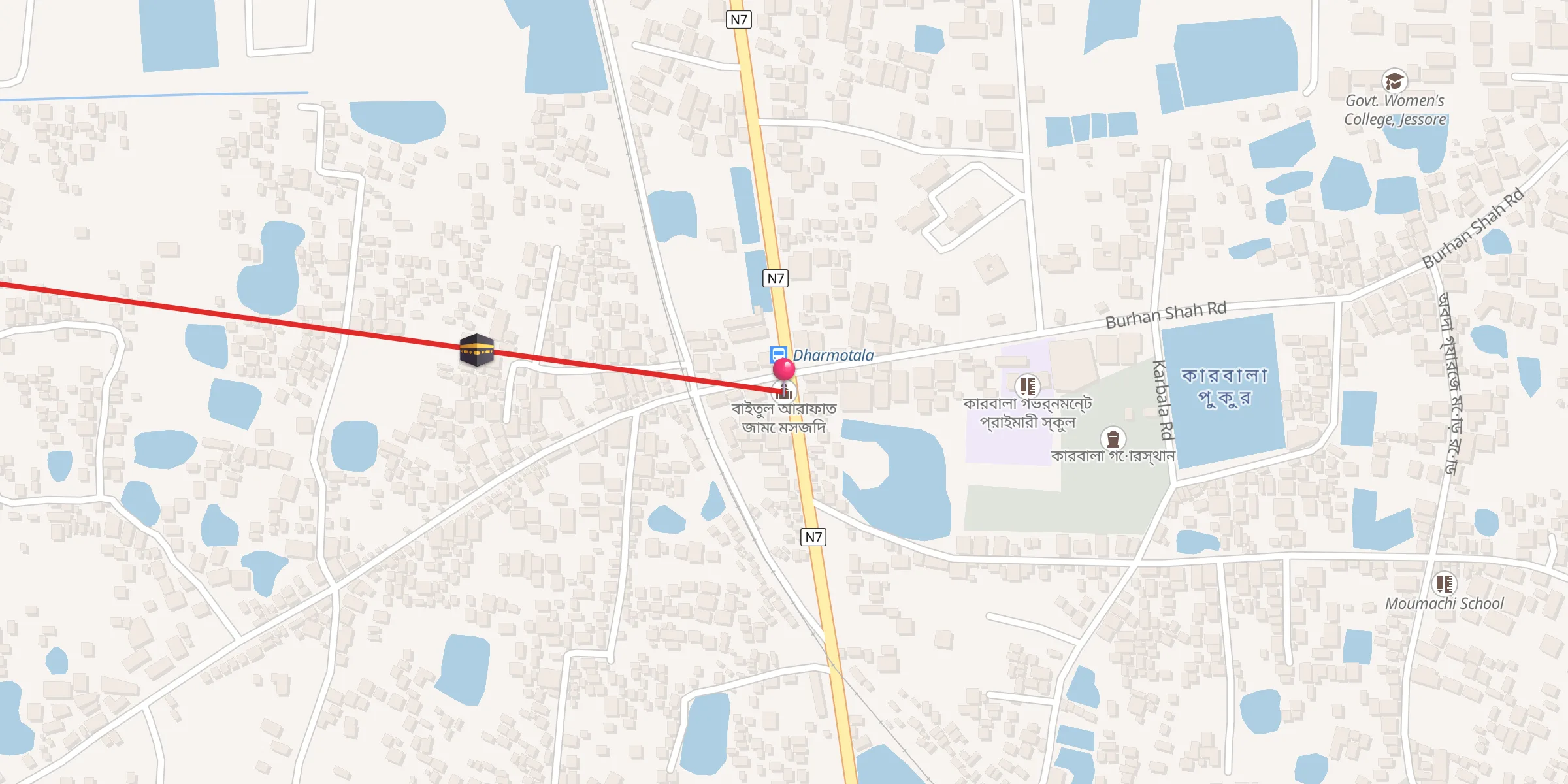Carte de localisation : বাইতুল আরাফাত জামে মসজিদ