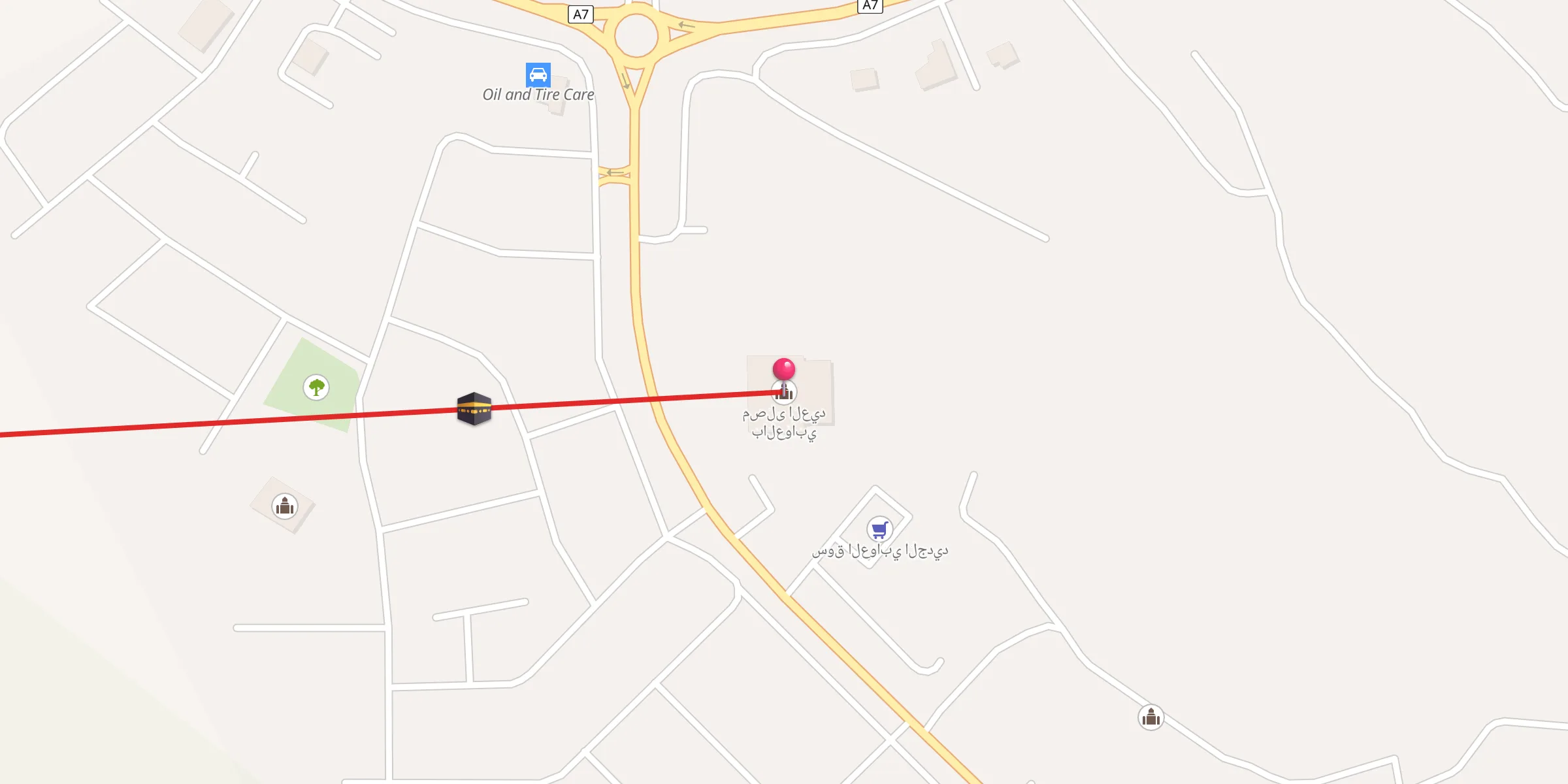 Carte de localisation : مصلى العيد بالعوابي